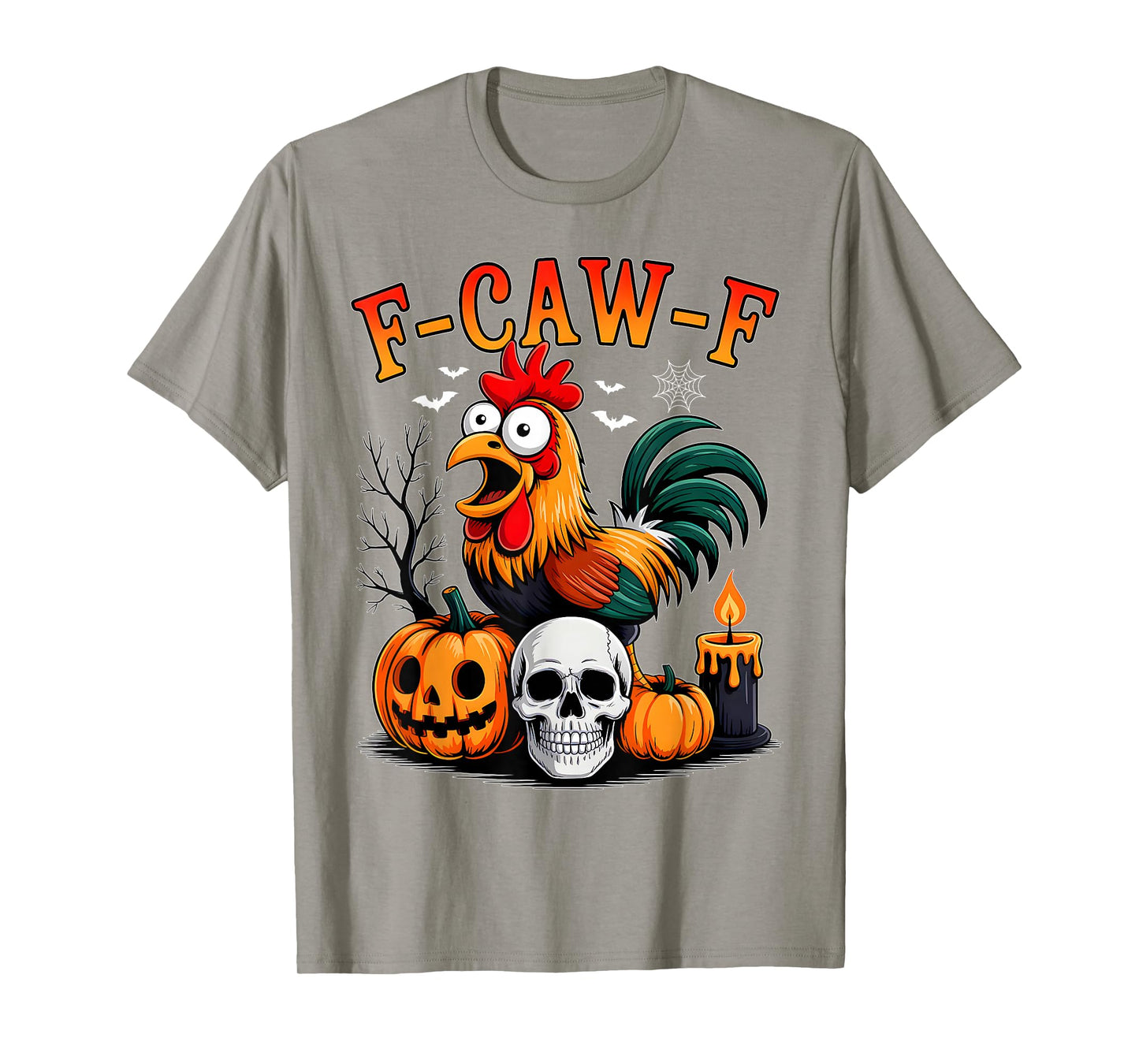 F-Caw-F Funny Chicken Halloween Pumpkin Quote Rooster Meme T-Shirt