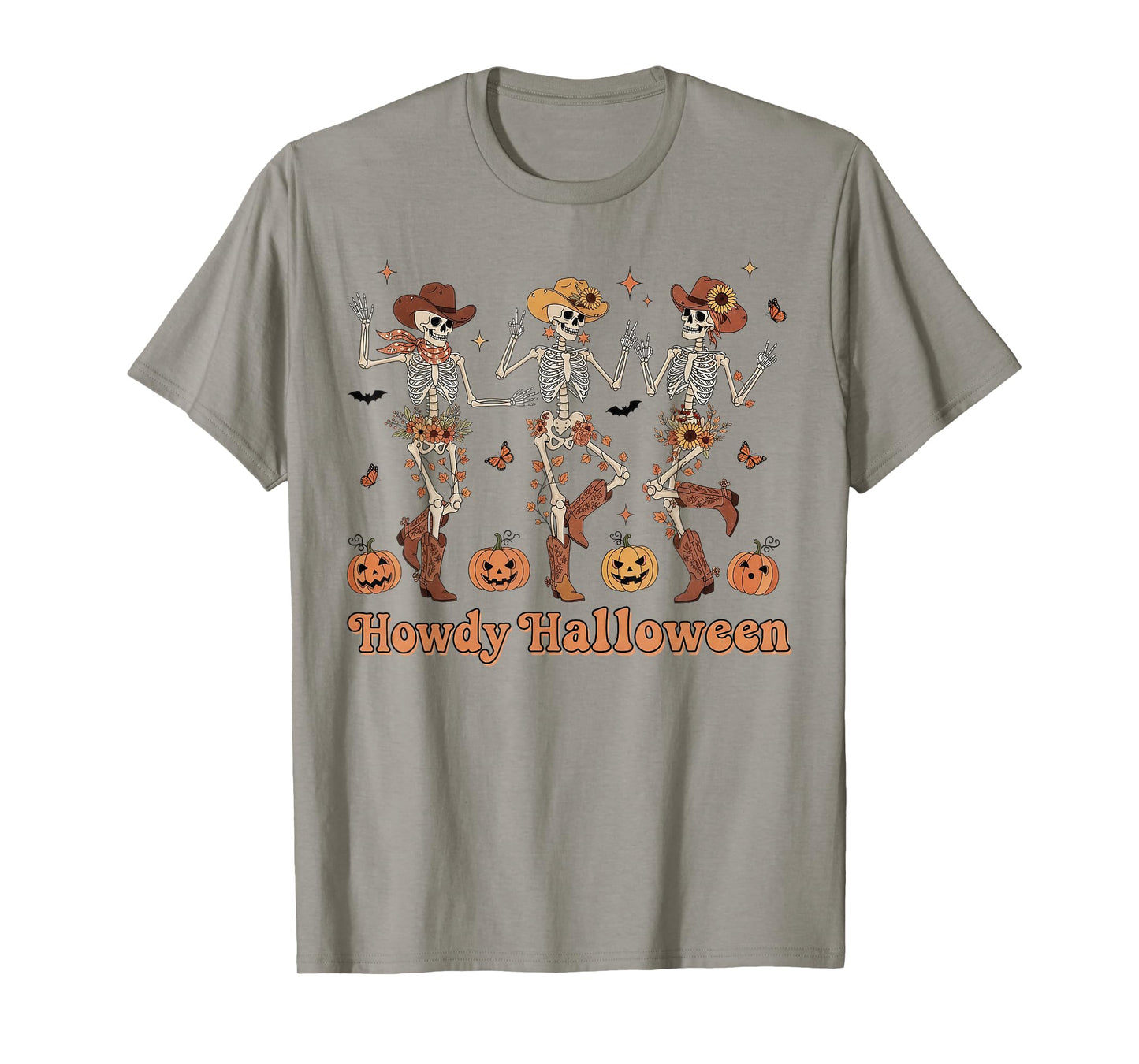 Howdy Halloween Western Cowboy Skeleton Dancing T-Shirt