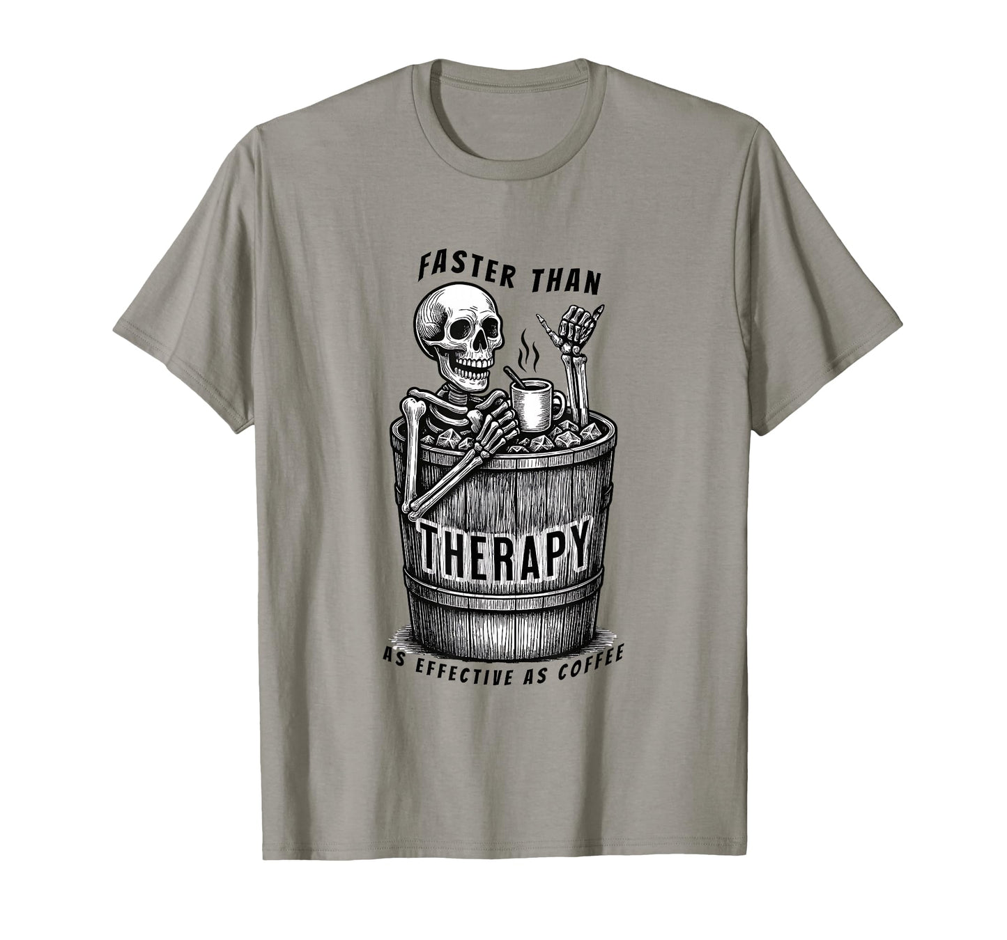 Cold Plunge Skeleton Design – Cold Bath Therapy and Coffee T-Shirt