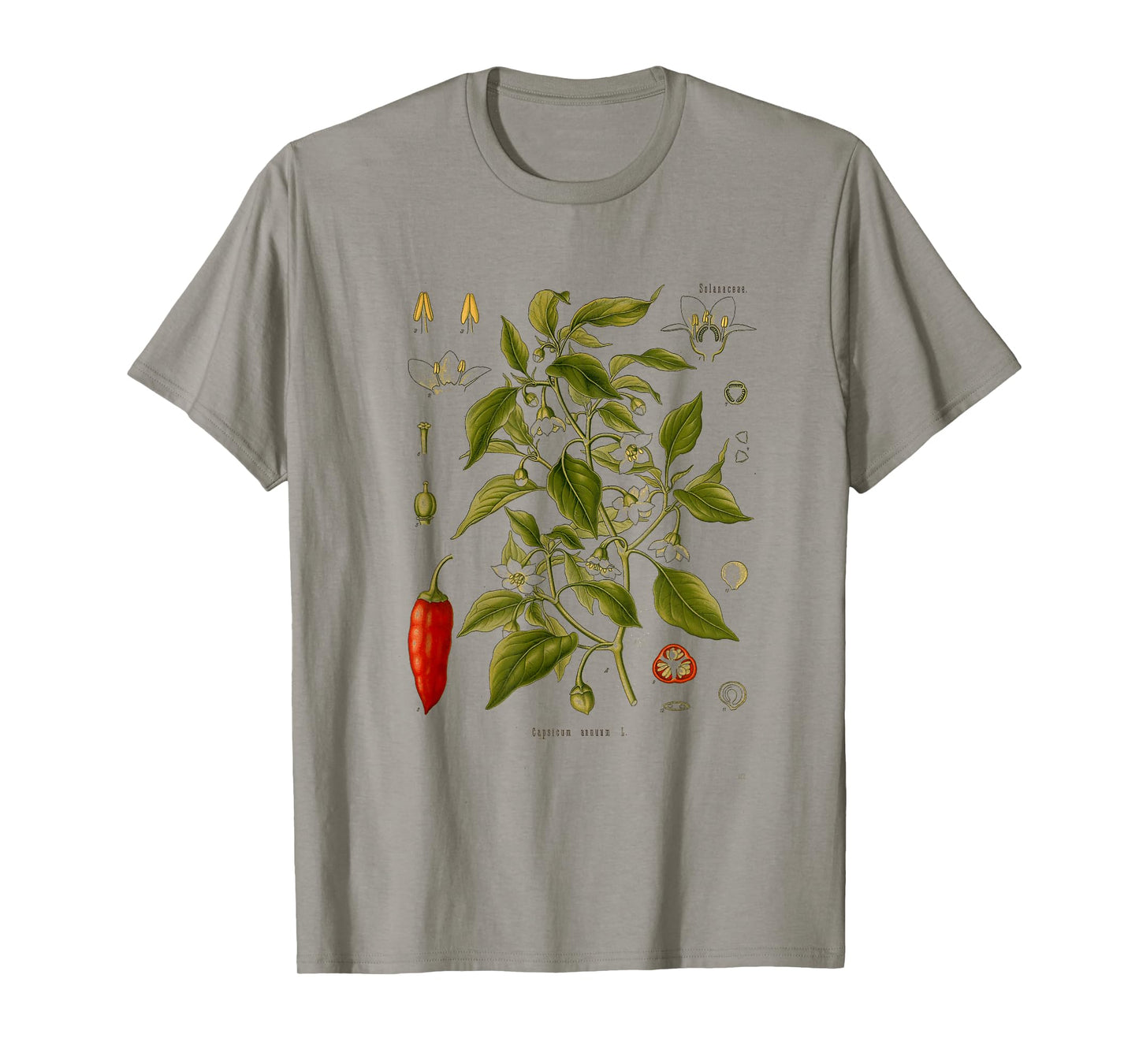 Vintage Botanical chili red peppers Garden Botany T-Shirt
