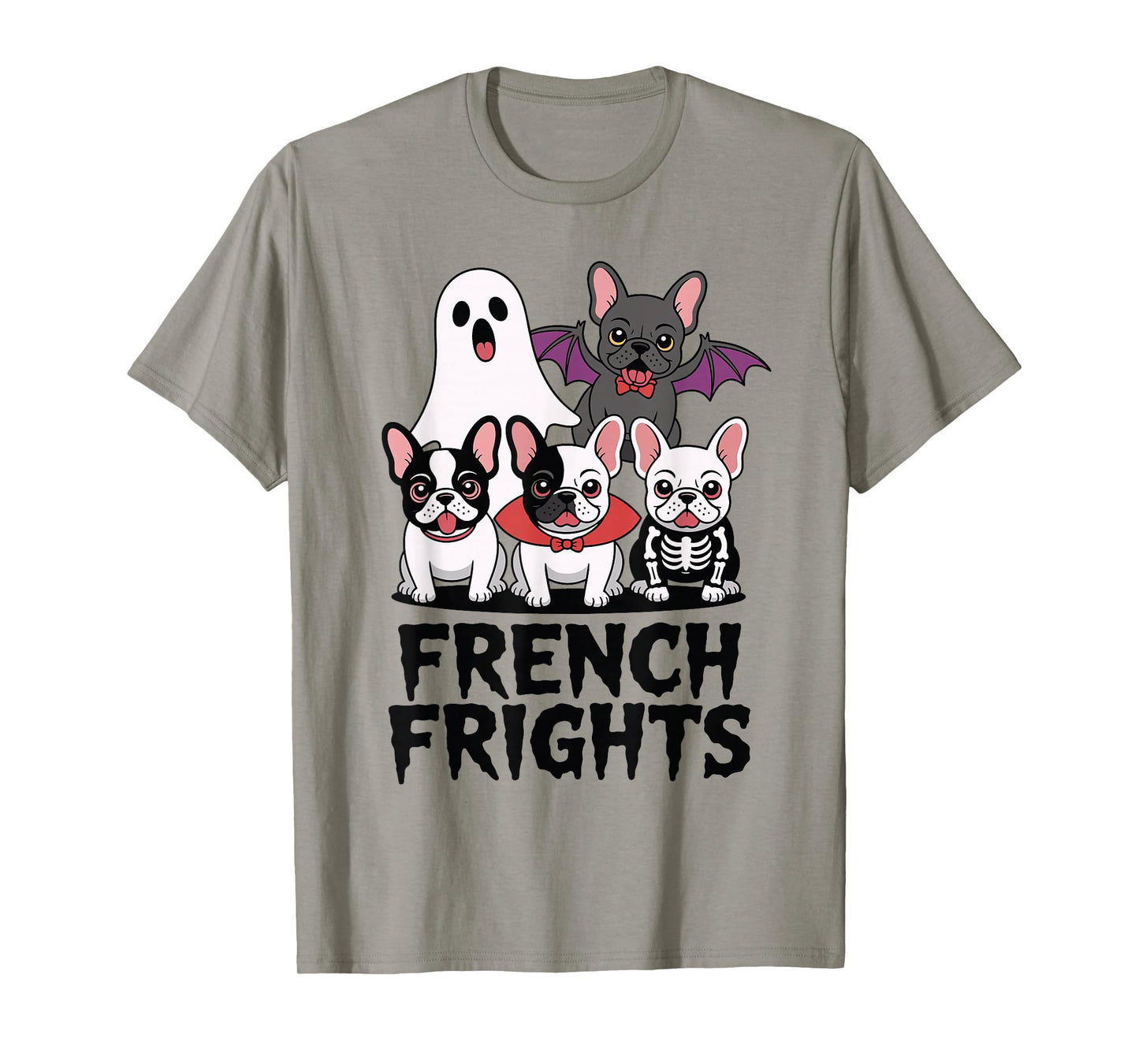 French Frights Bulldog Funny Halloween Dog Pun Costume Mom T-Shirt