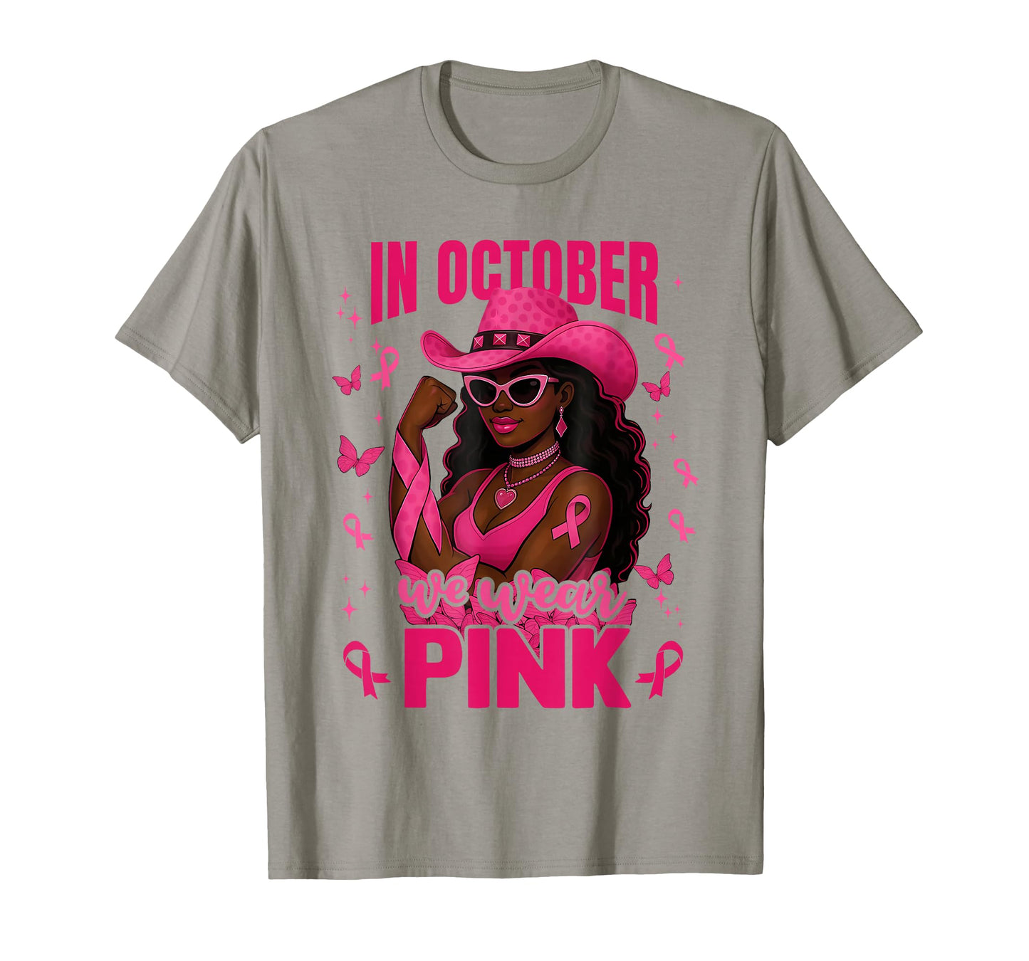 Cowgirl Breast Cancer Western in October We Wear Pink Women T-Shirt