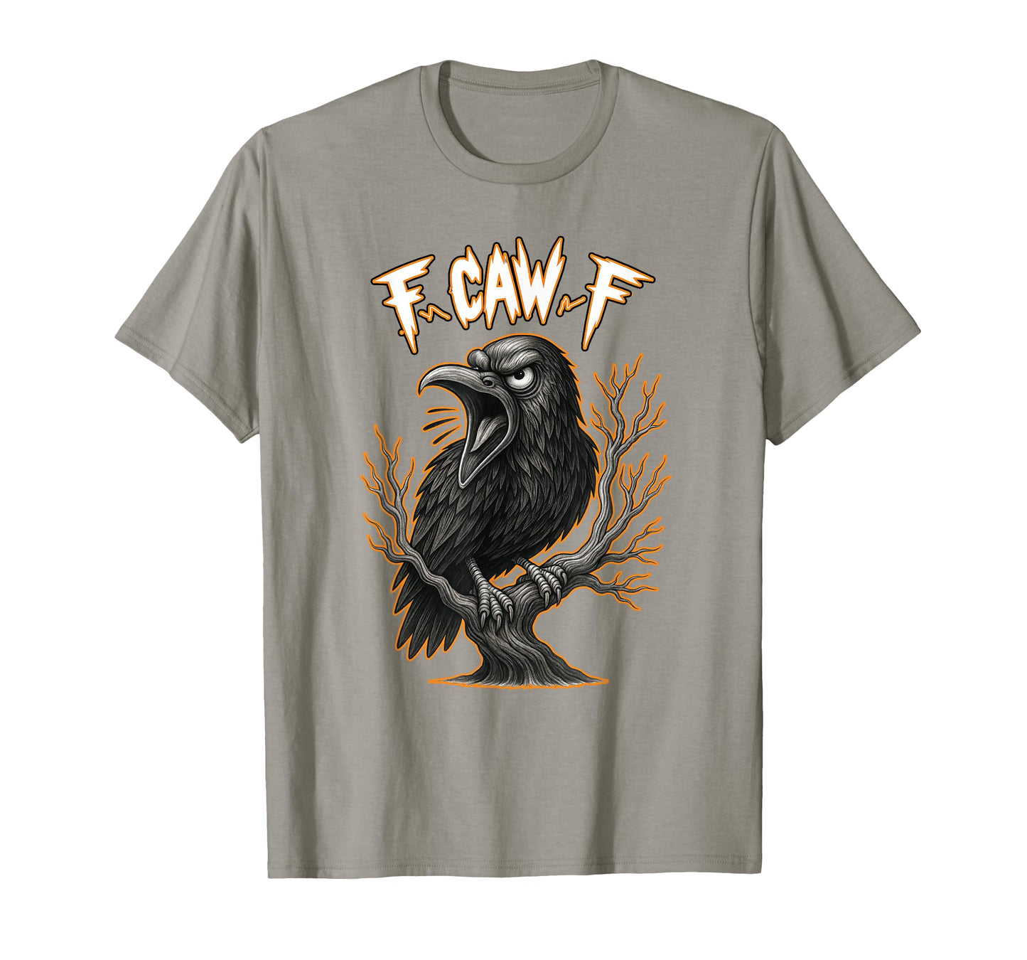 F-CAW-F Crow Shirt Funny Vintage-Look Lazy Halloween Costume T-Shirt