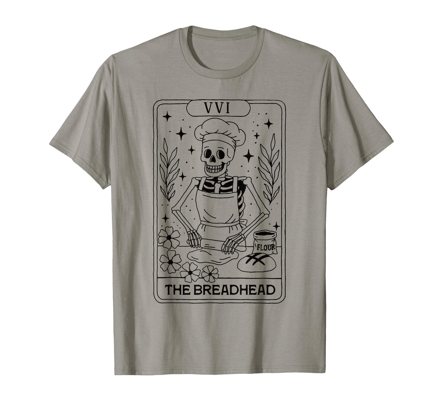 The Breadhead Skeleton Tarot Card Baker Funny Bread Lover T-Shirt