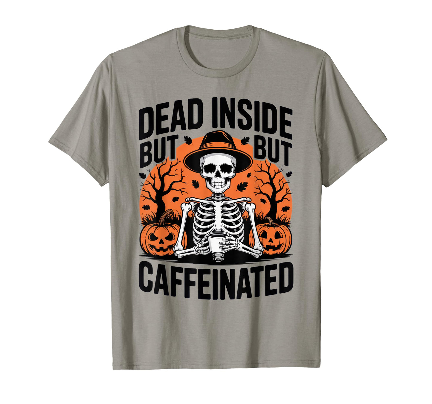 Dead Inside But Caffeinated Skeleton Halloween Coffee Vibe T-Shirt