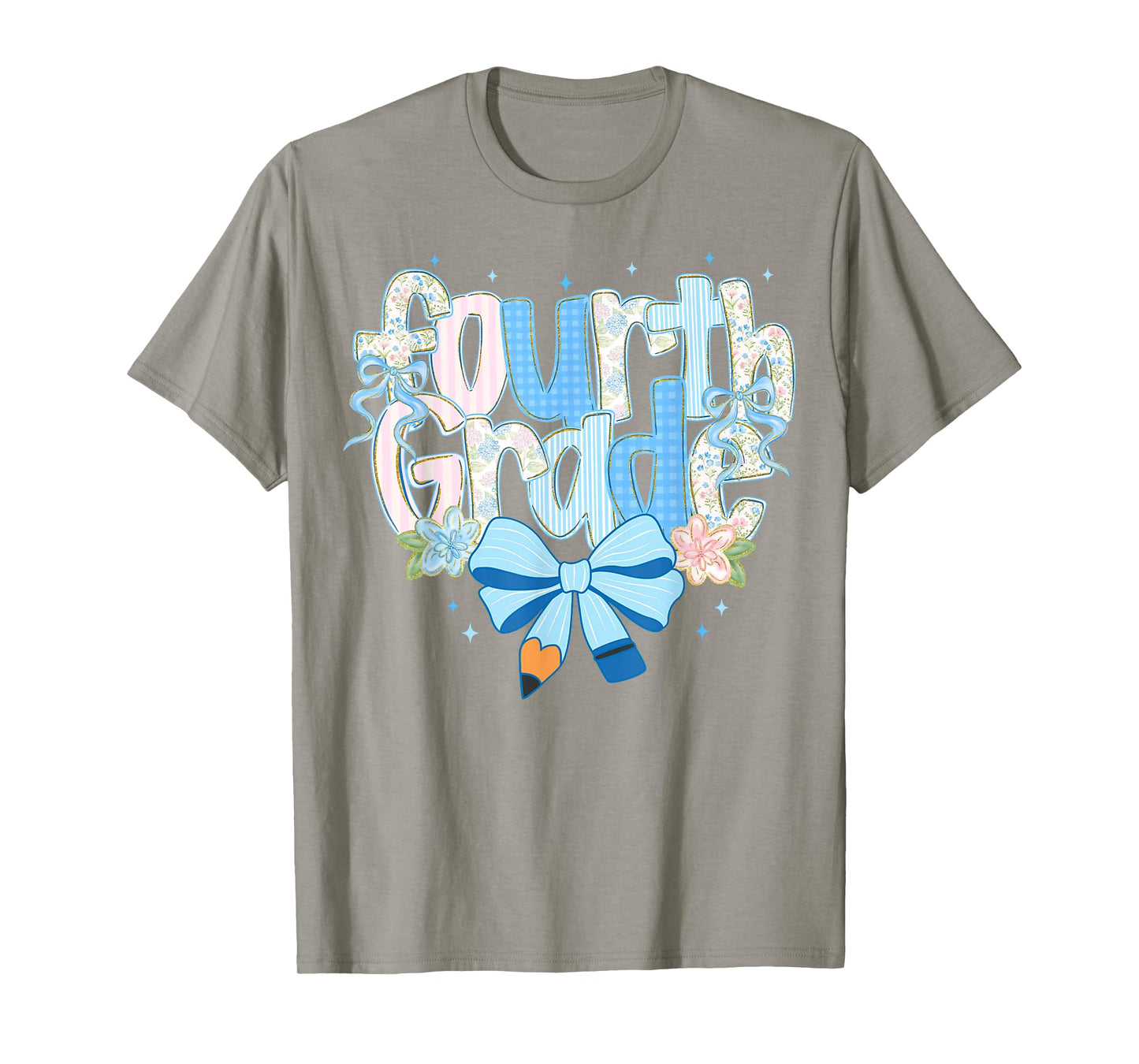 Preppy Back To School Floral 4th Grade Coquette Girl Kids T-Shirt
