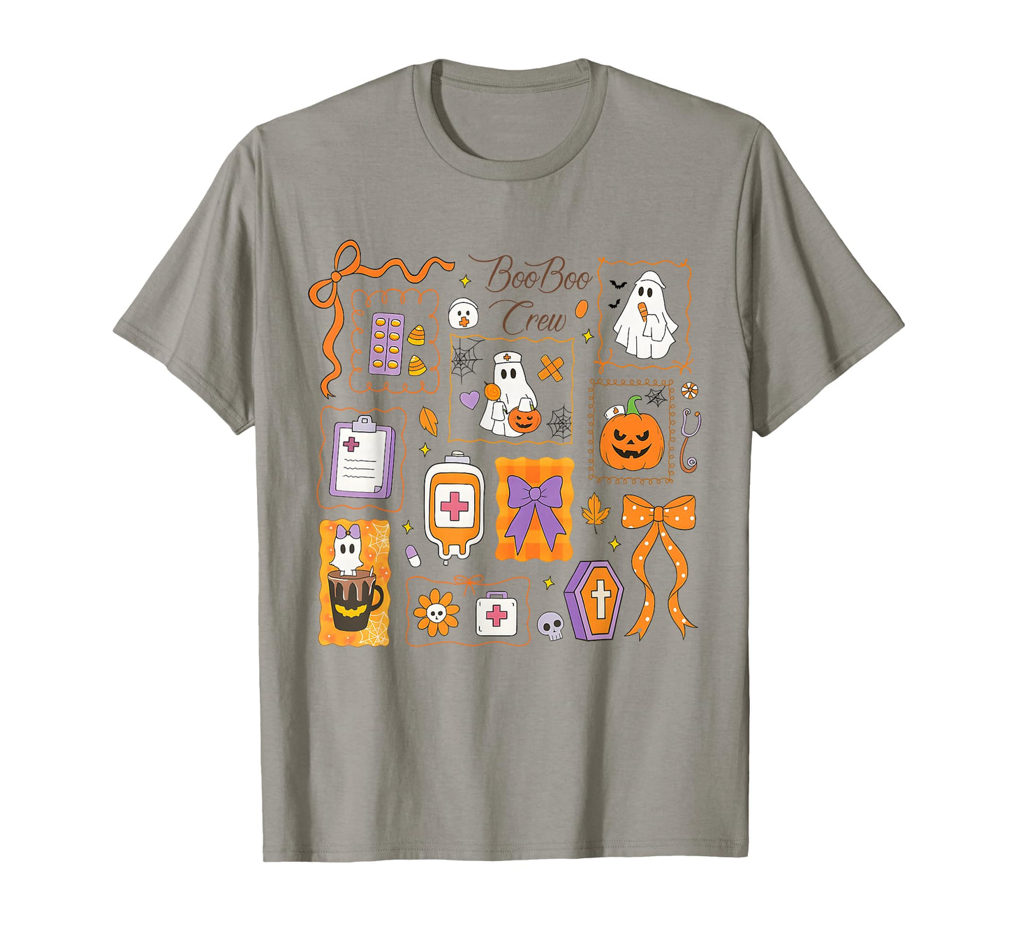 Coquette Boo Boo Crew Halloween Nurse, Funny Nurse Ghost T-Shirt