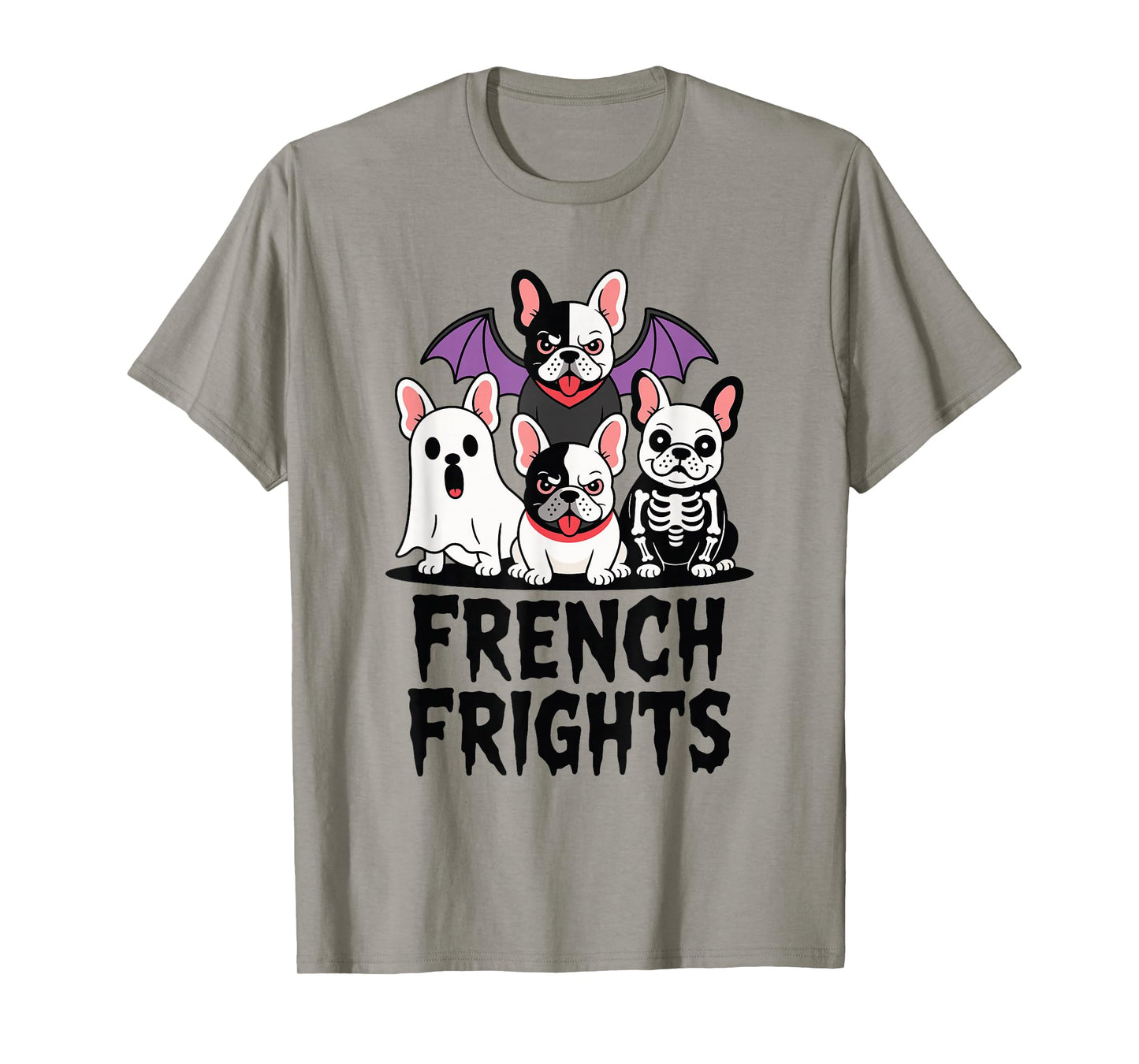 Funny Halloween French Frights Bulldog Costume Dog Pun Mom T-Shirt