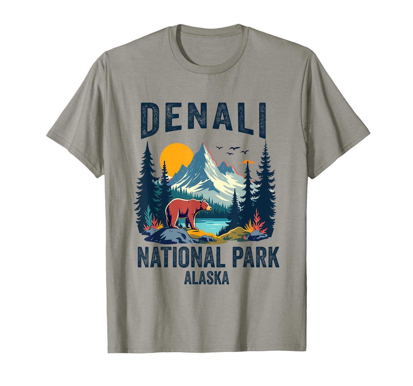 Denali National Park Souvenir Alaska Retro For Men Women T-Shirt