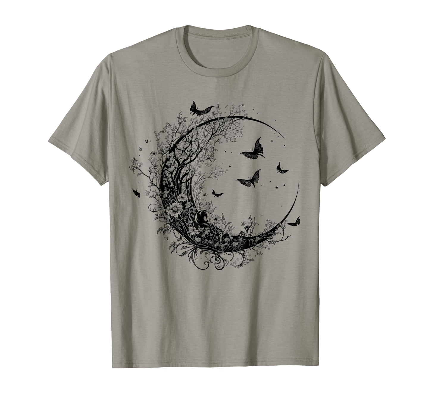 Cute Fairycore Floral Moon Aesthetic Girls Women Graphic T-Shirt