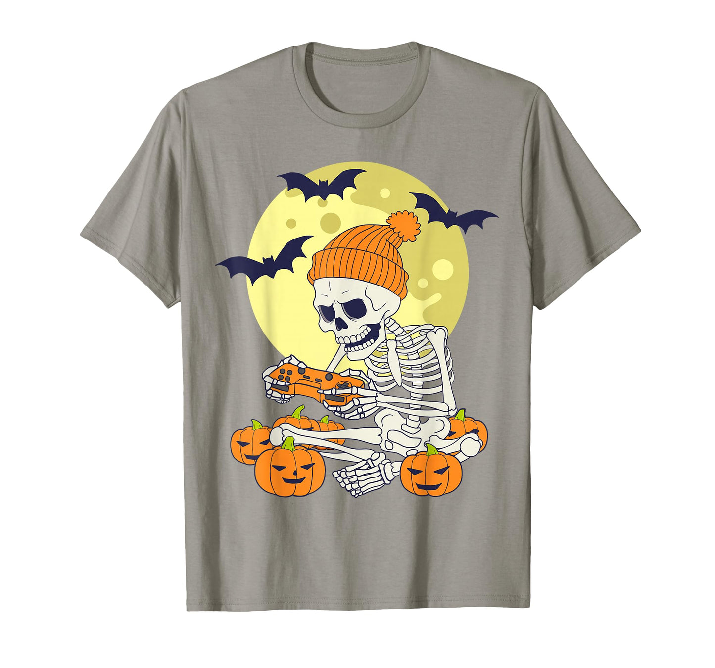 Funny Halloween Skeleton Gamer Video Games Boys Mens Gaming T-Shirt
