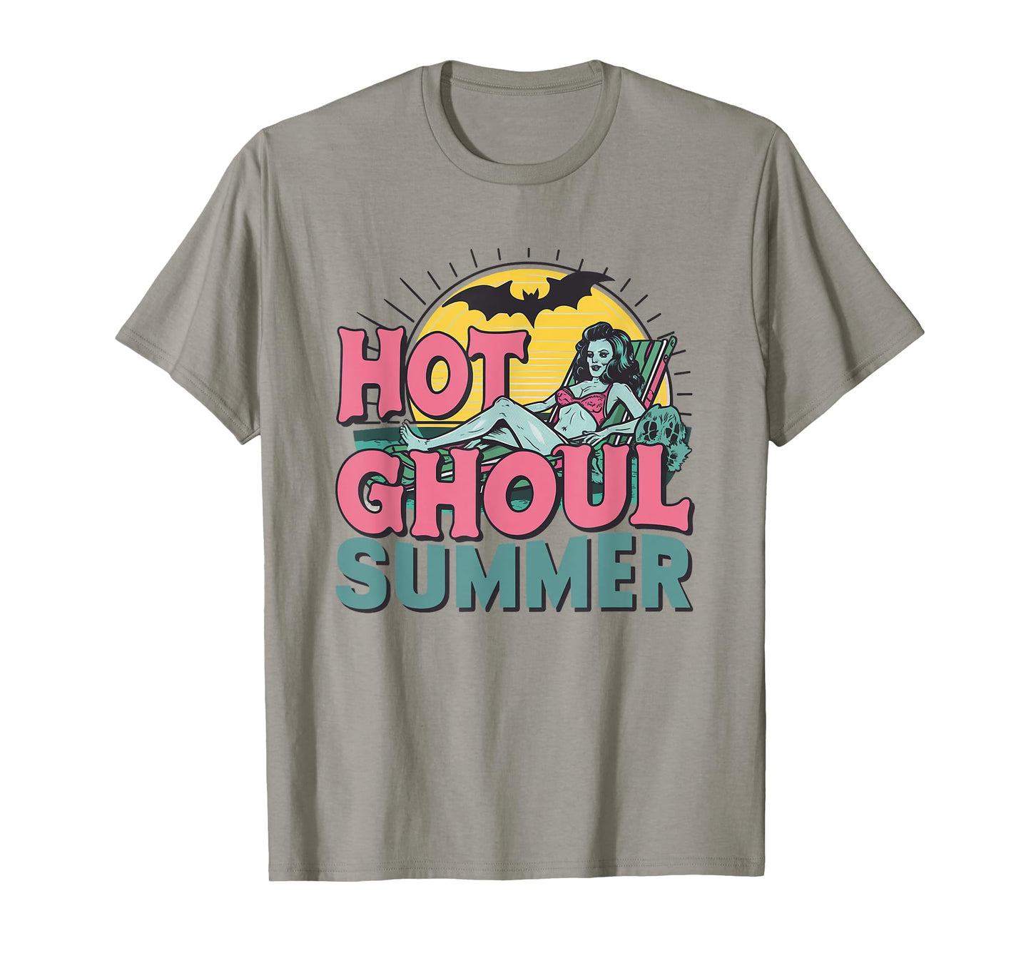 Hot Ghoul Summer Spooky Retro Zombie Pin-Up Halloween T-Shirt