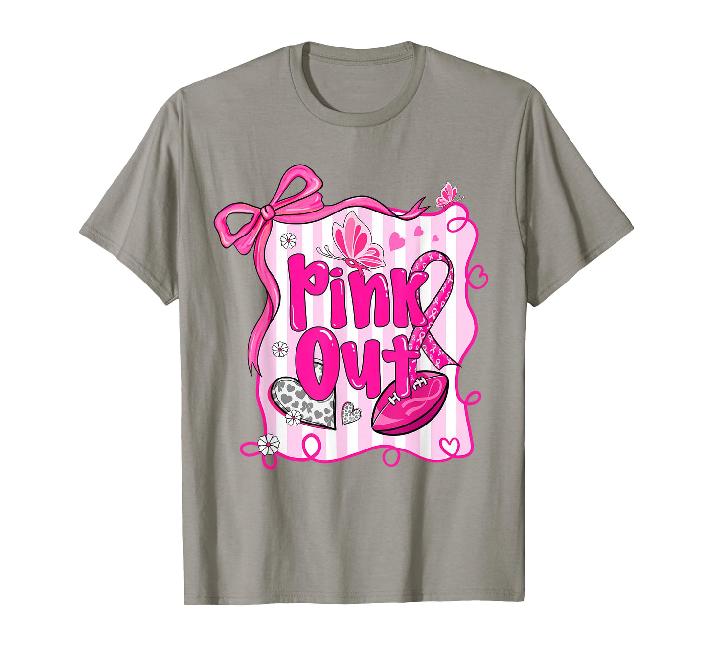 Breast Cancer Ribbon Pink Out Awareness Women Girls Kid T-Shirt