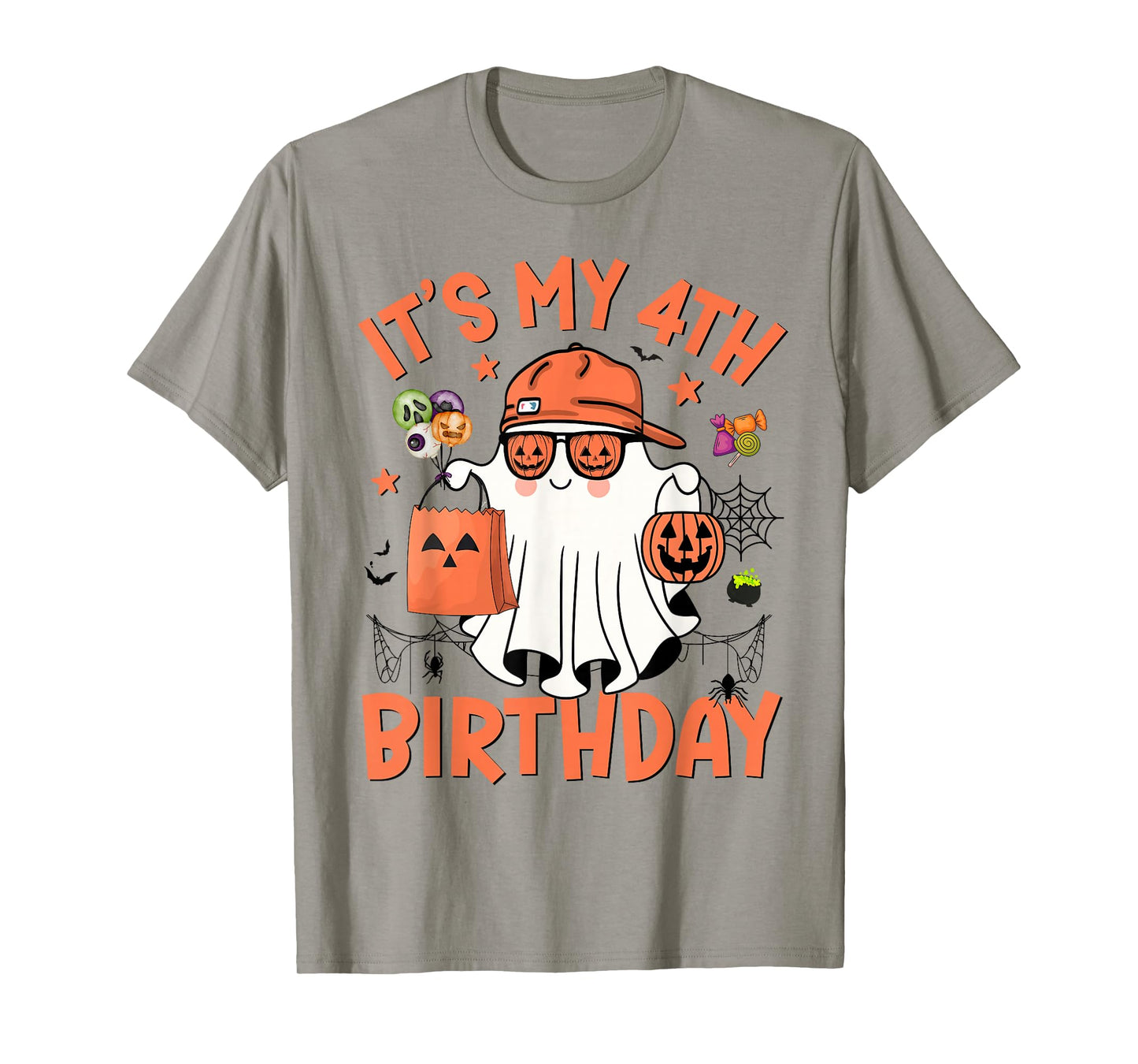 It's My 4th Birthday Funny Halloween Ghost Boo 4th Bday Boys T-Shirt