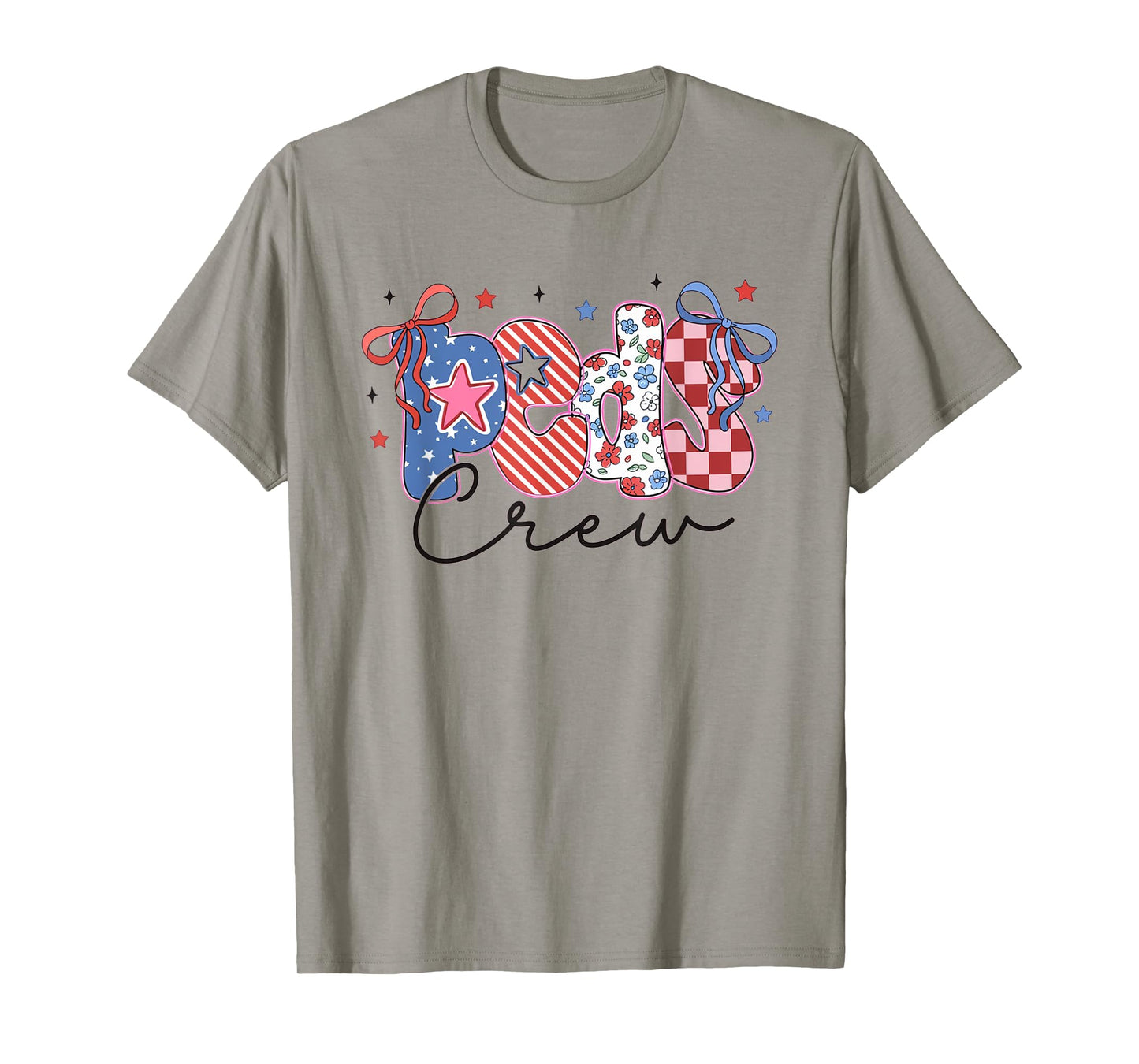 Peds Crew Retro 4th of July Pediatric Nurse Independence Day T-Shirt