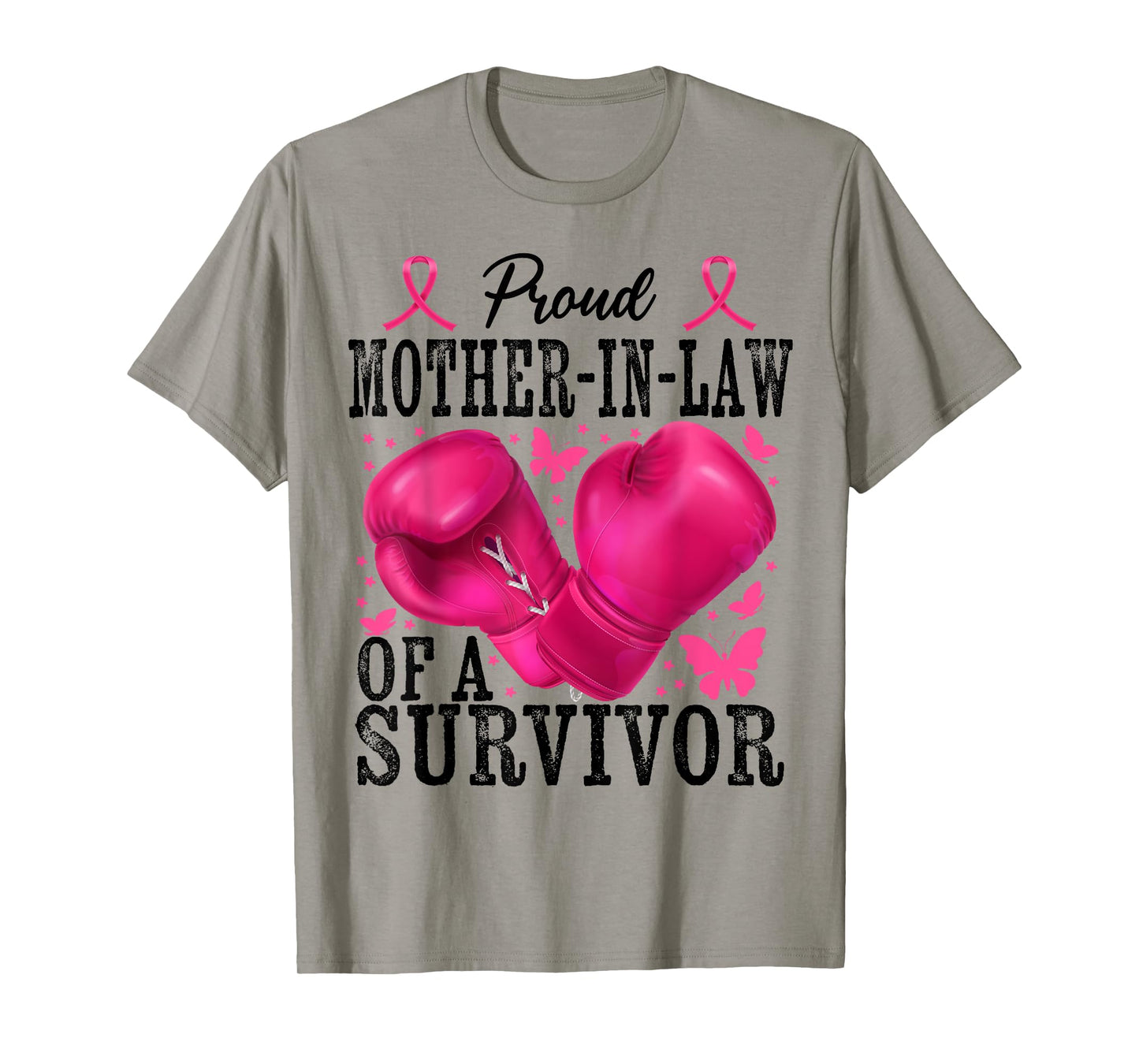 Proud Mother-in-law Of Survivor Breast Cancer Boxing Gloves T-Shirt