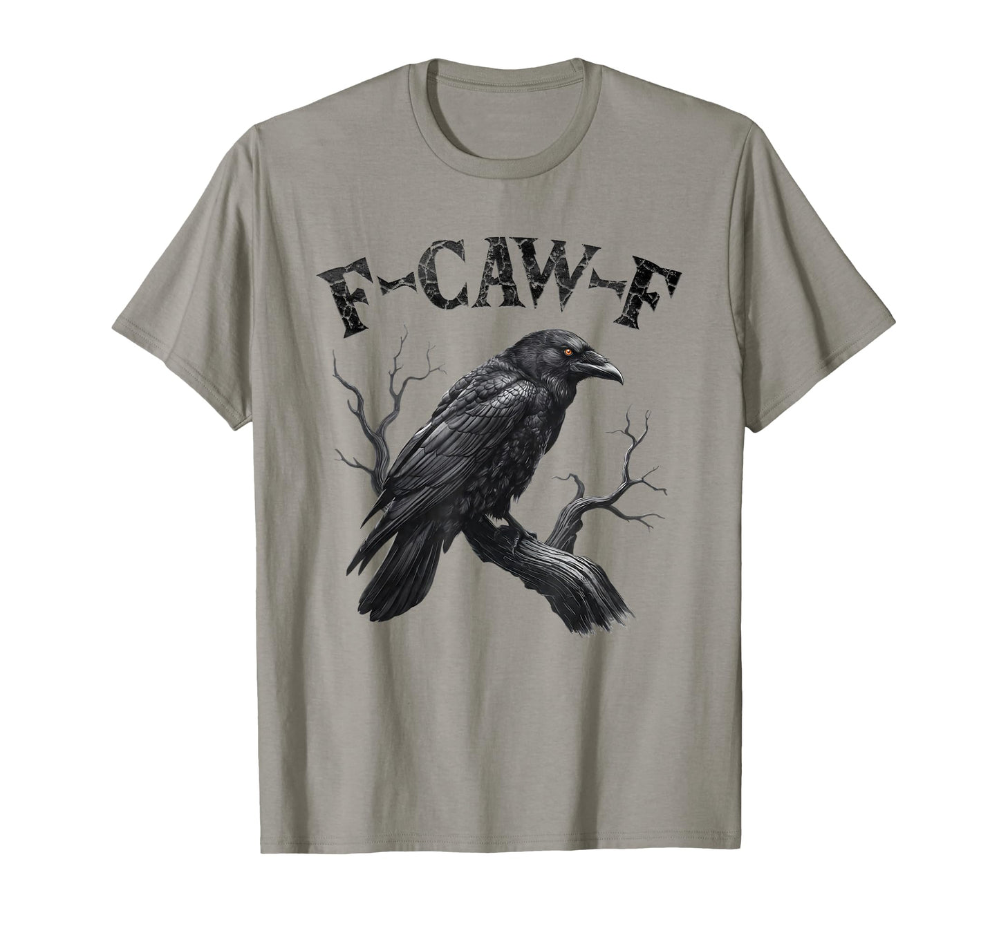 Black Crow, F-Caw-F Funny Black Bird Moon Gothic Adult Humor T-Shirt
