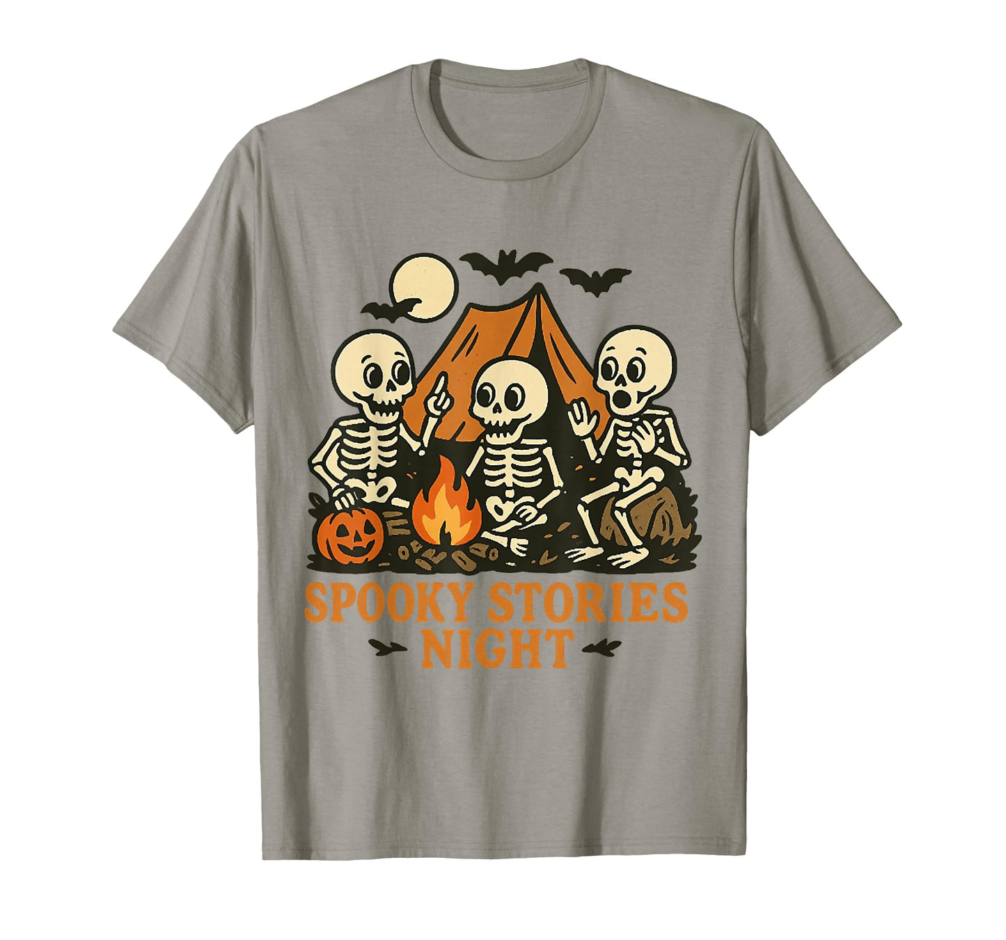Spooky Storie Night, Spooky Camping Skeleton Halloween Tees T-Shirt