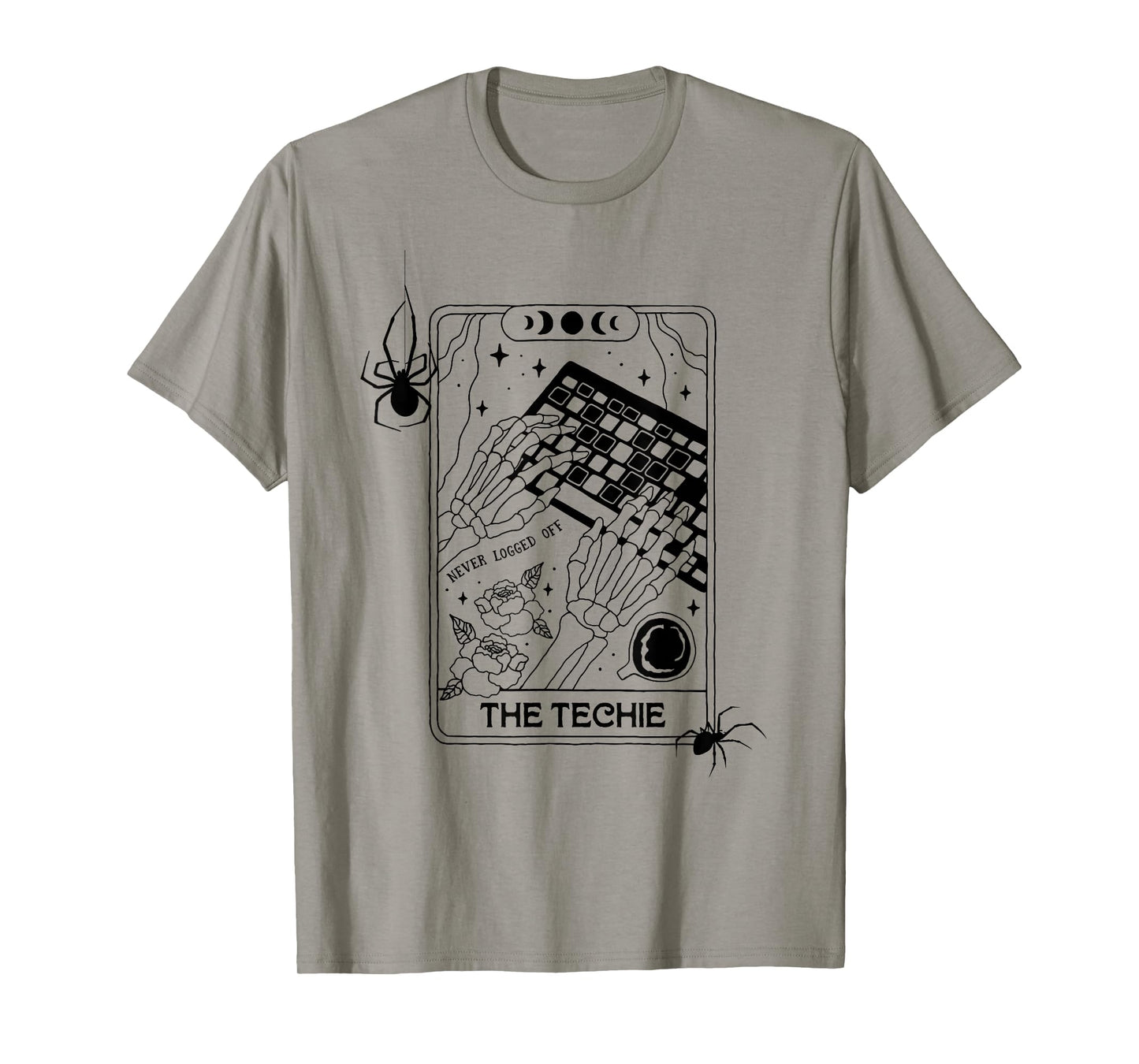 The Coder Skeleton Tarot Card Halloween Design T-Shirt