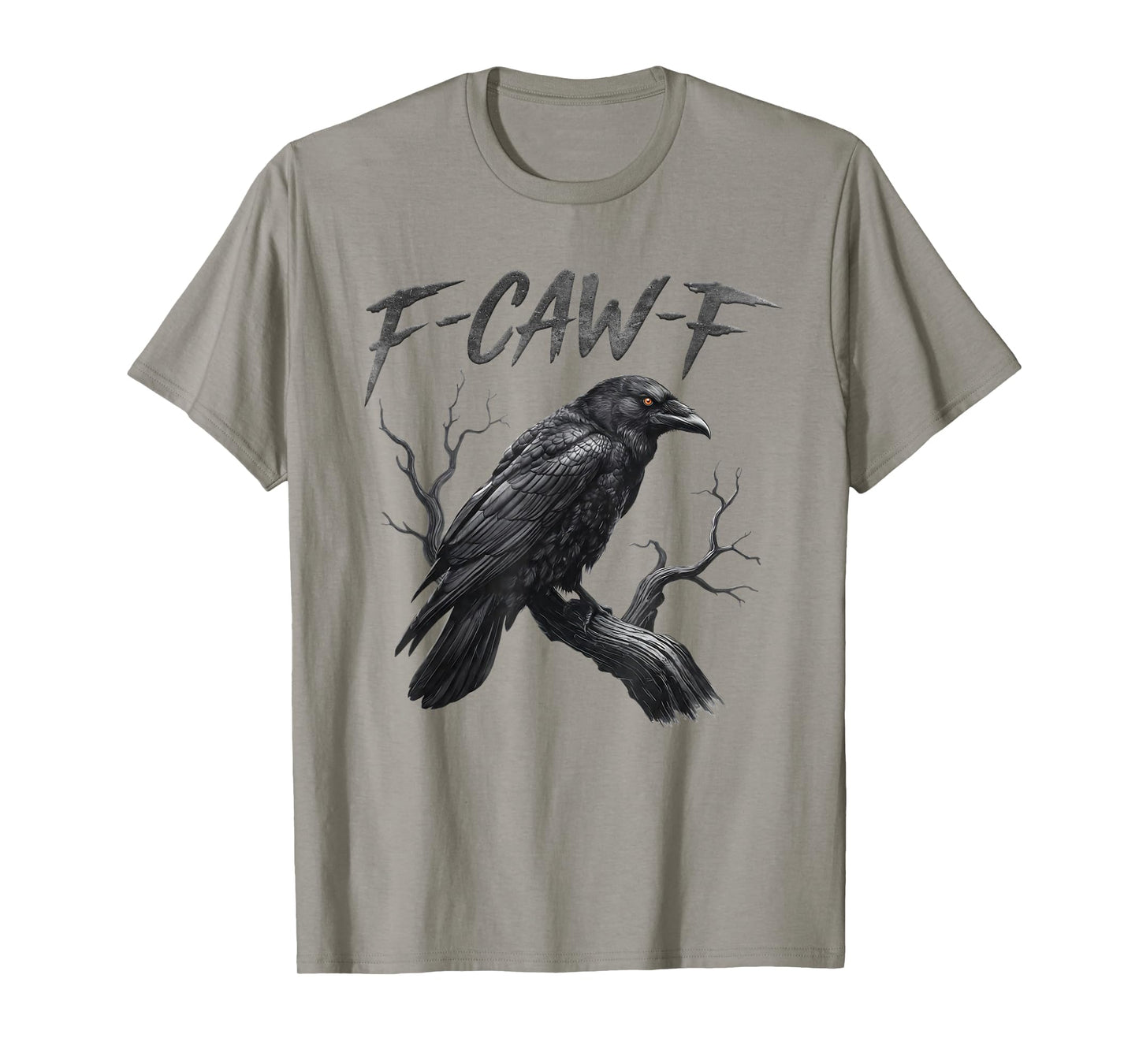 Black Crow, F-Caw-F Funny Black Bird Moon Gothic Adult Humor T-Shirt