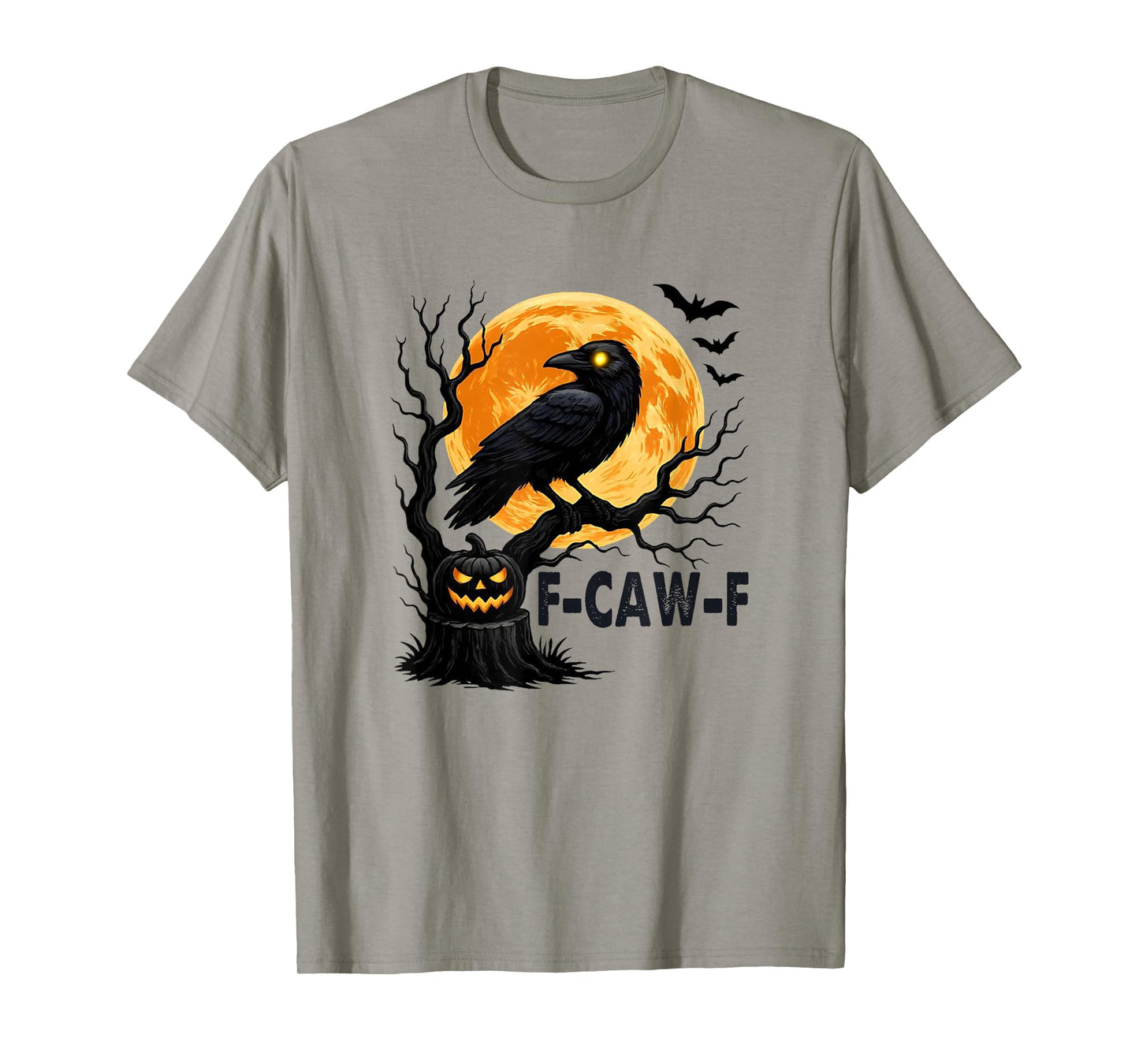 F-Caw-F Black Crow Pun Funny Bird Cawing Grunge Halloween T-Shirt