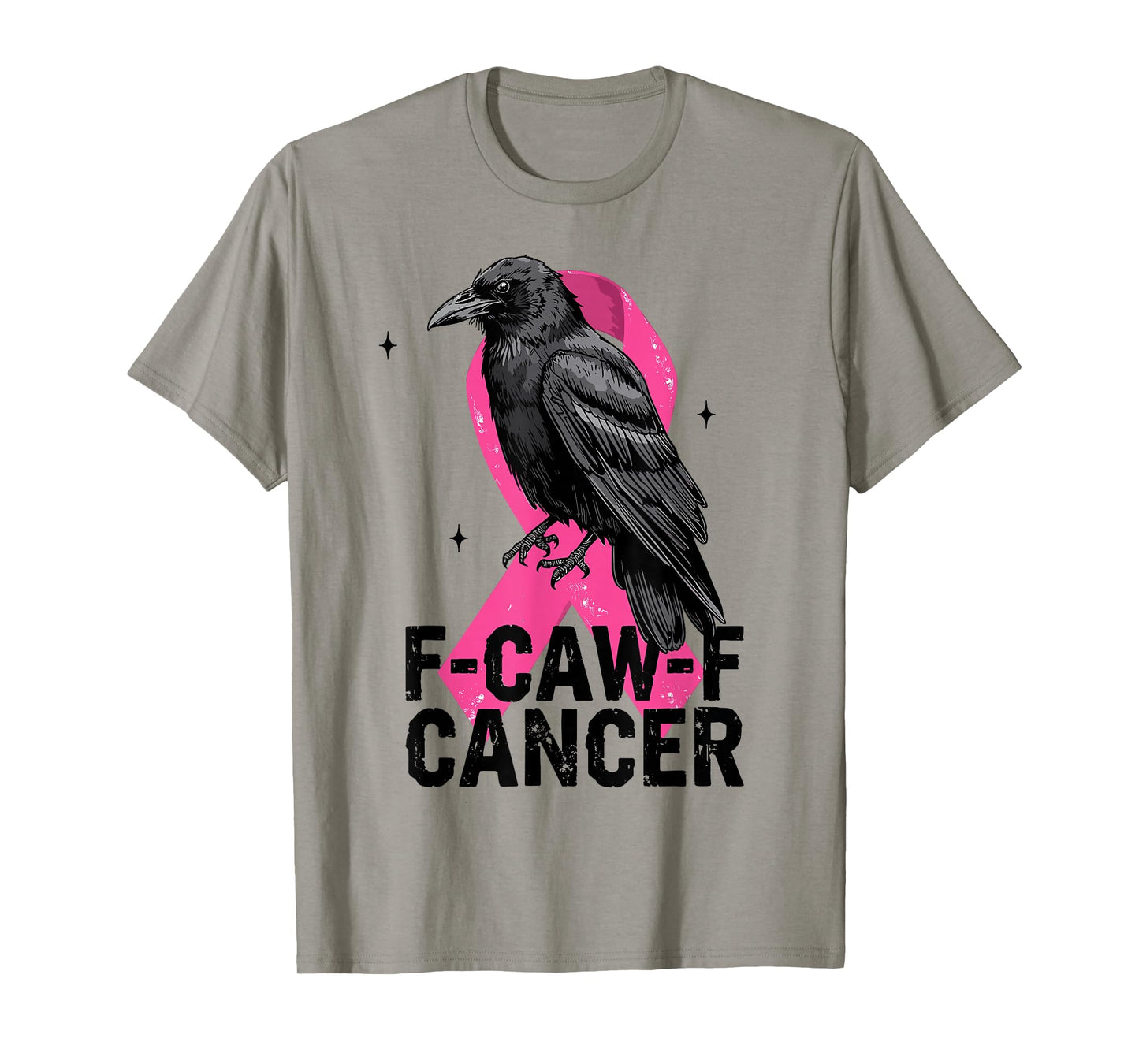 Black Crow F-Caw-F Breast Cancer Awareness Pink Ribbon T-Shirt
