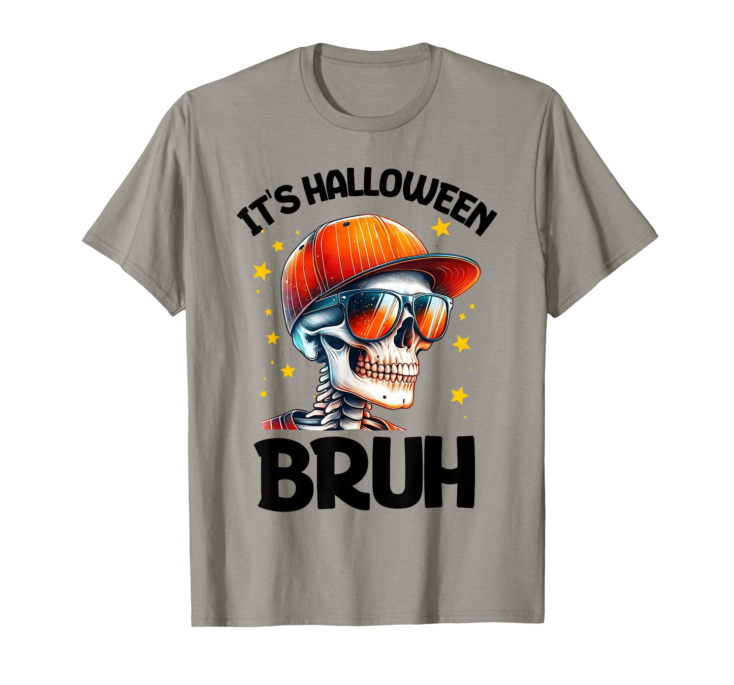 Bruh Halloween Boys Kids Halloween Skeleton T-Shirt