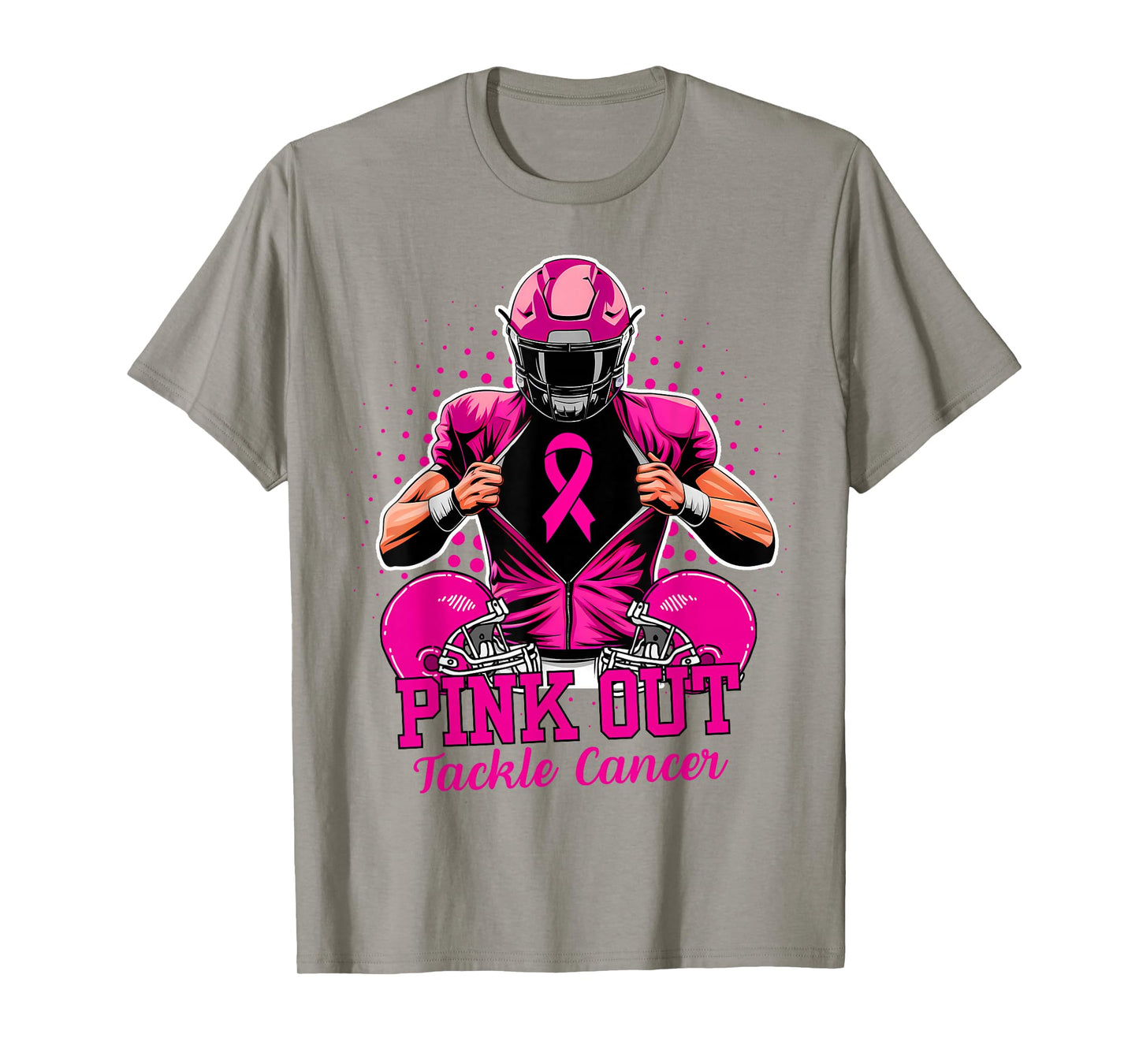 Breast Cancer Awareness Pink Ribbon Football Support Women T-Shirt