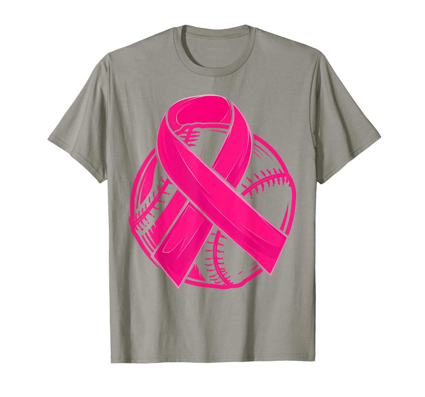 Baseball Awareness Pink Ribbon Baseball Breast Cancer T-Shirt