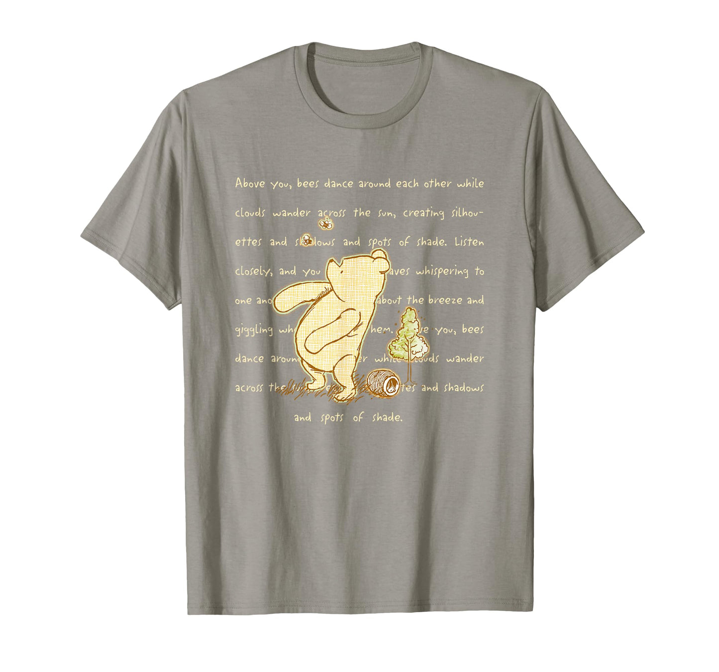 Disney Winnie the Pooh And Bees Quote Cute Big Chest Logo T-Shirt