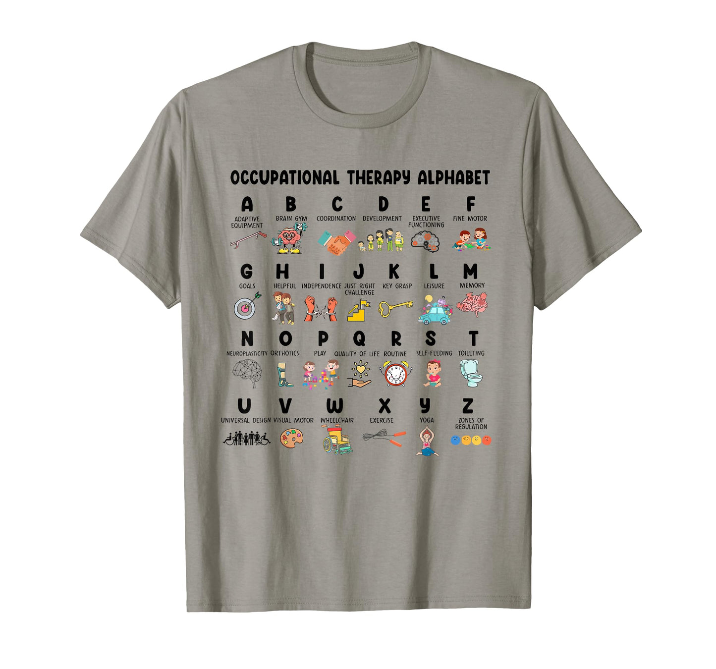Occupational Therapy Alphabet OT Therapist Cute ABCs Teacher T-Shirt for Men Women