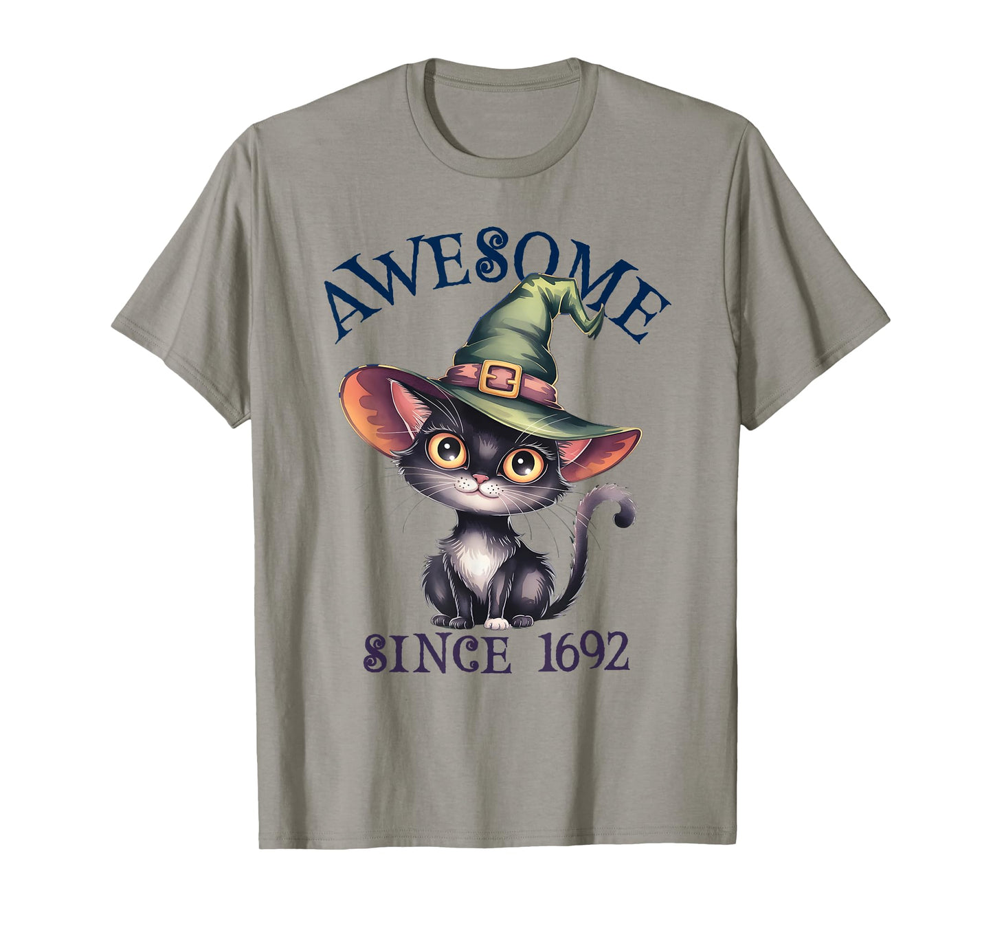 Funny Awesome Cat Witch Since 1692 Wicca Birthday Witches T-Shirt