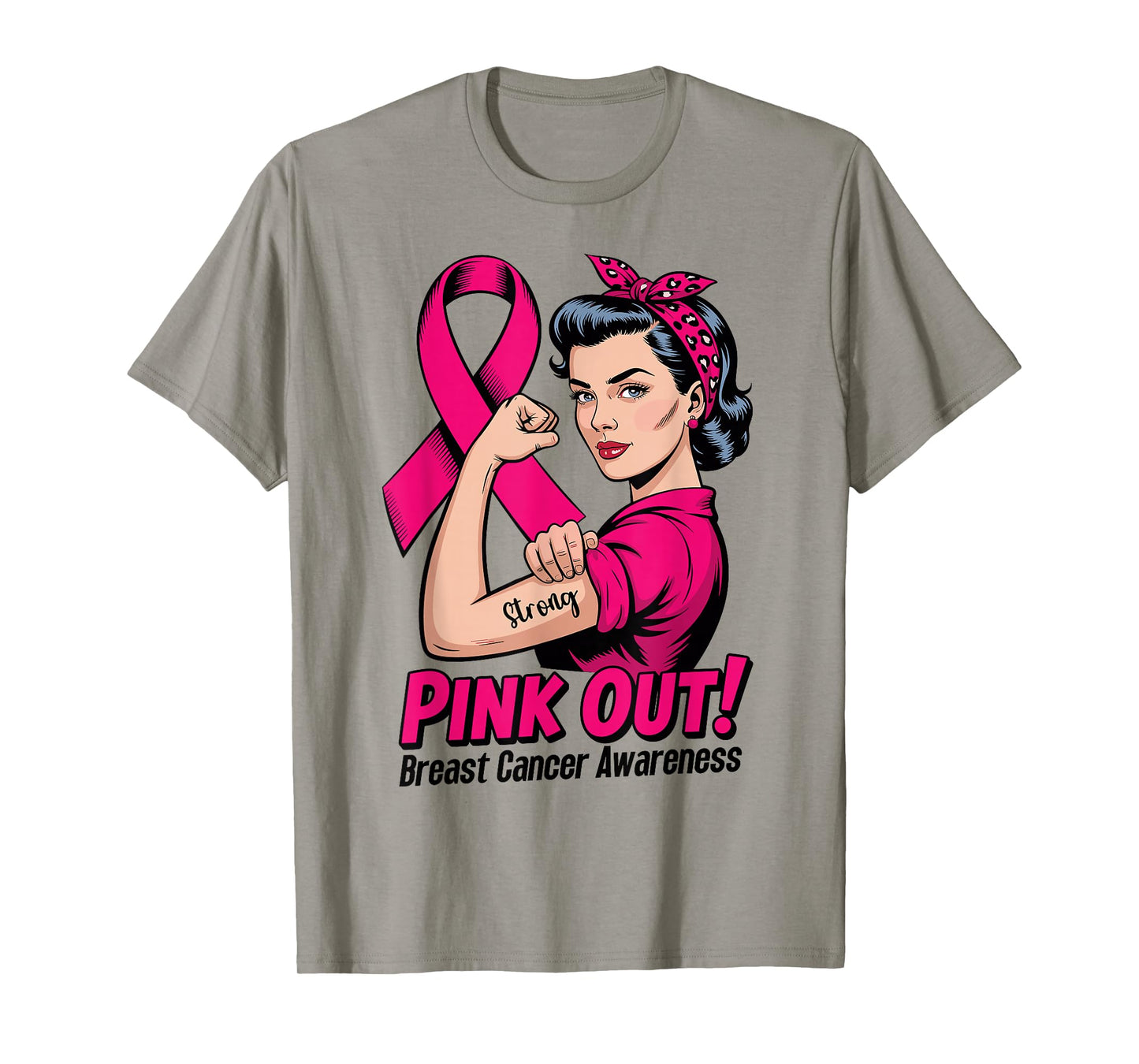 Pink Out Breast Cancer Awareness Month Strong Survivor Nurse T-Shirt