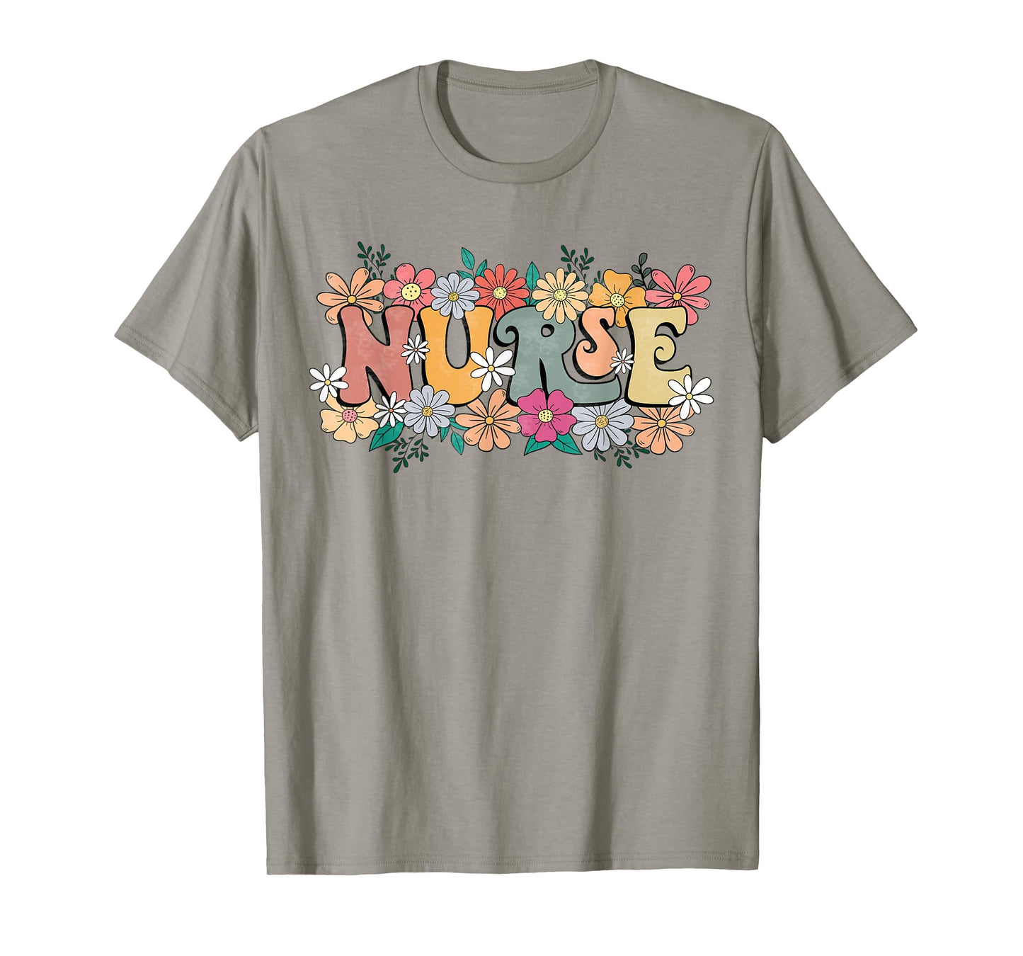 Retro Groovy Nurse Flower Nursing Happy Nurse Week 2025 T-Shirt