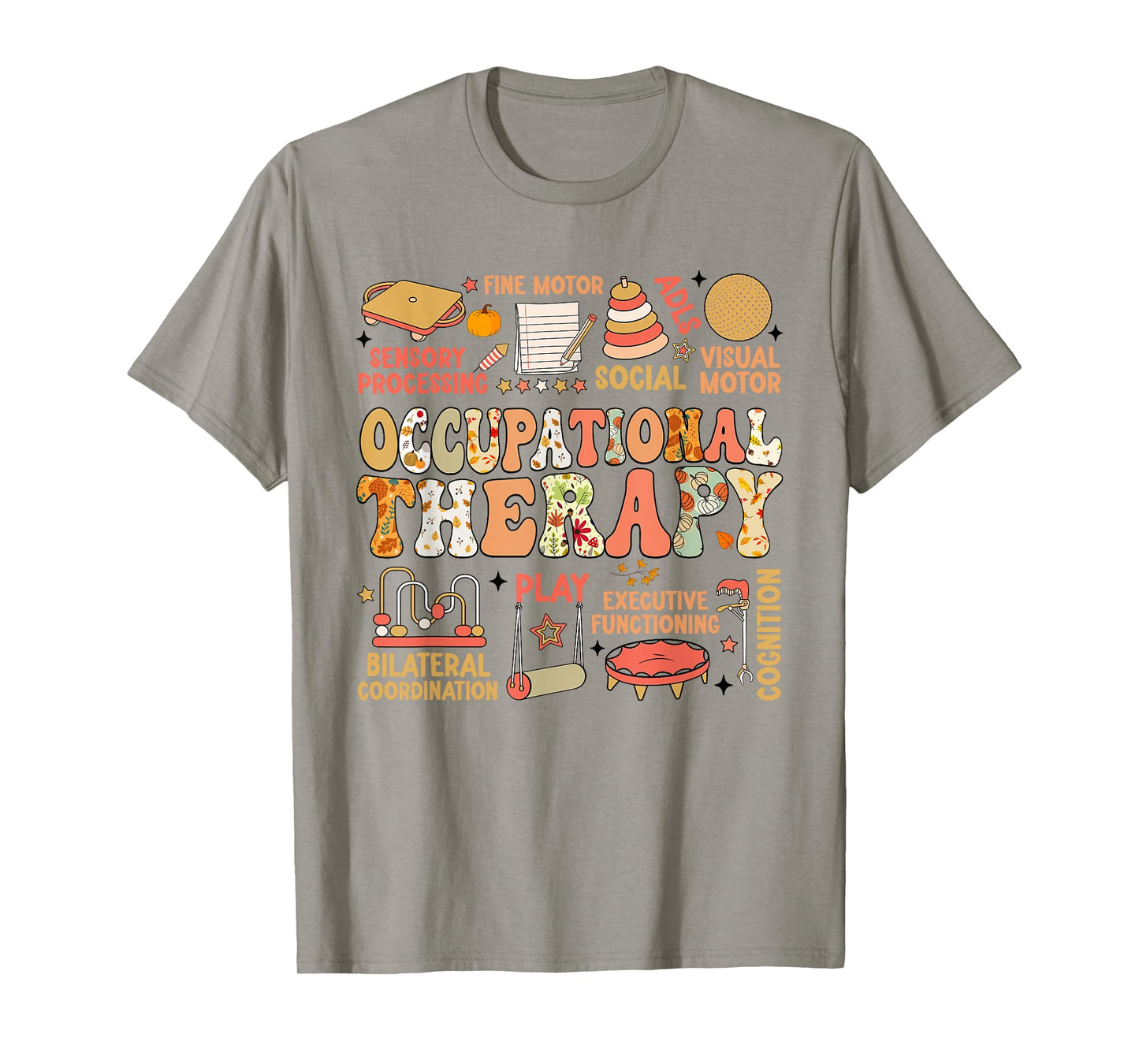 Occupational Therapy Fall Autumn OT Retro Thanksgiving T-Shirt