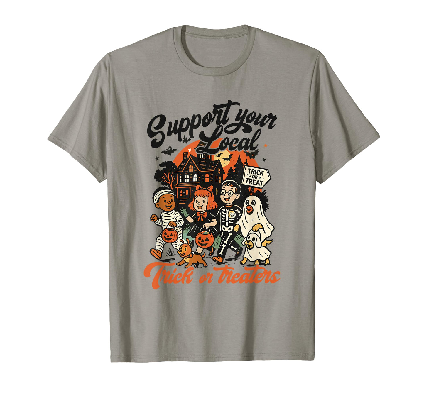 Support Your Local Trick or Treaters Vintage Halloween Witch T-Shirt