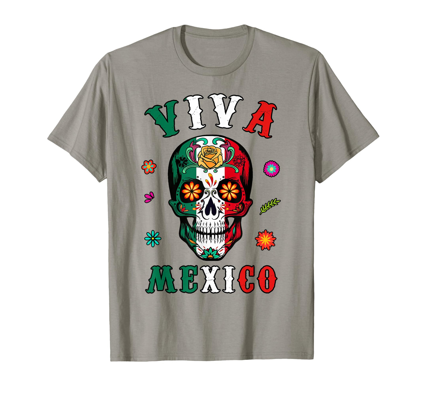 Viva Mexico-Shirt Mexican Flag Skull Women Men Boy Outfit T-Shirt