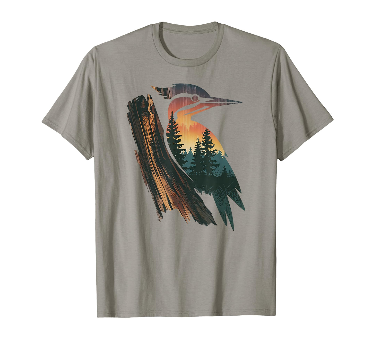 Woodpecker Hunting Hiking Outdoor Camping Forest Men Women T-Shirt