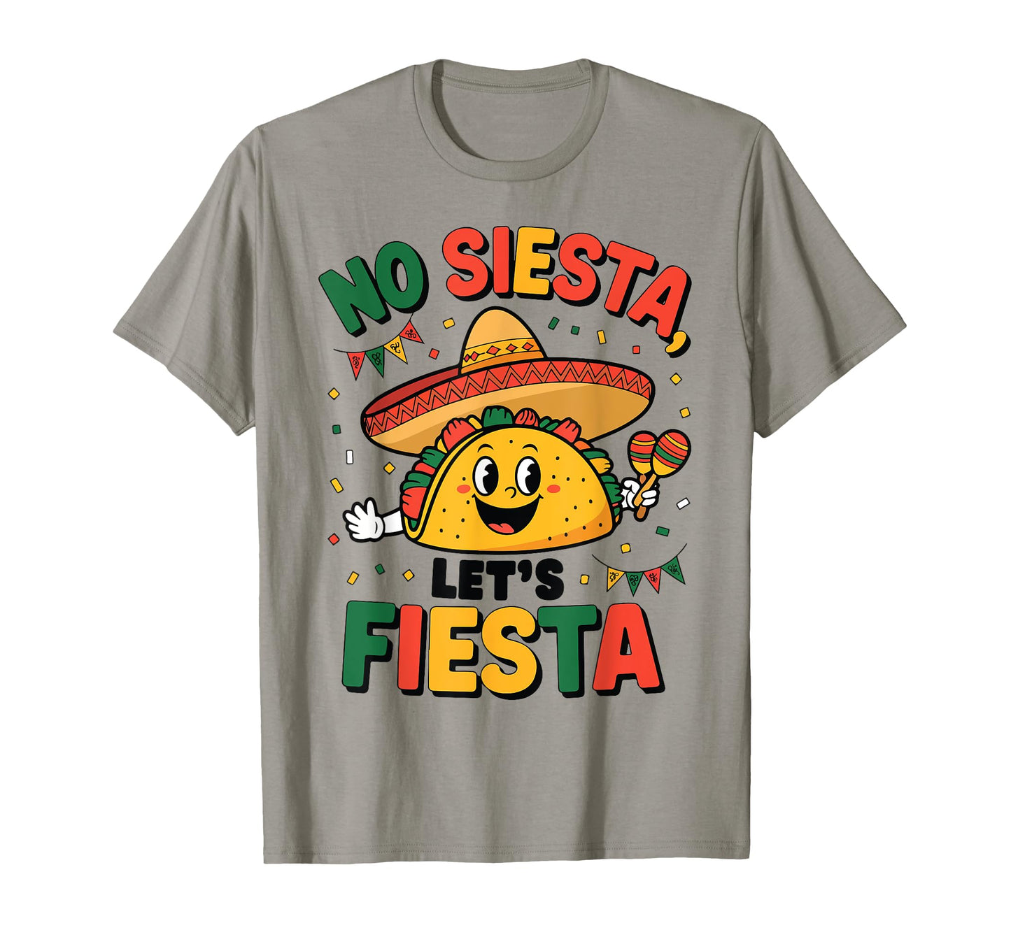 Funny No Siesta Let's Fiesta Cinco Mayo Taco Men Boy Toddler T-Shirt