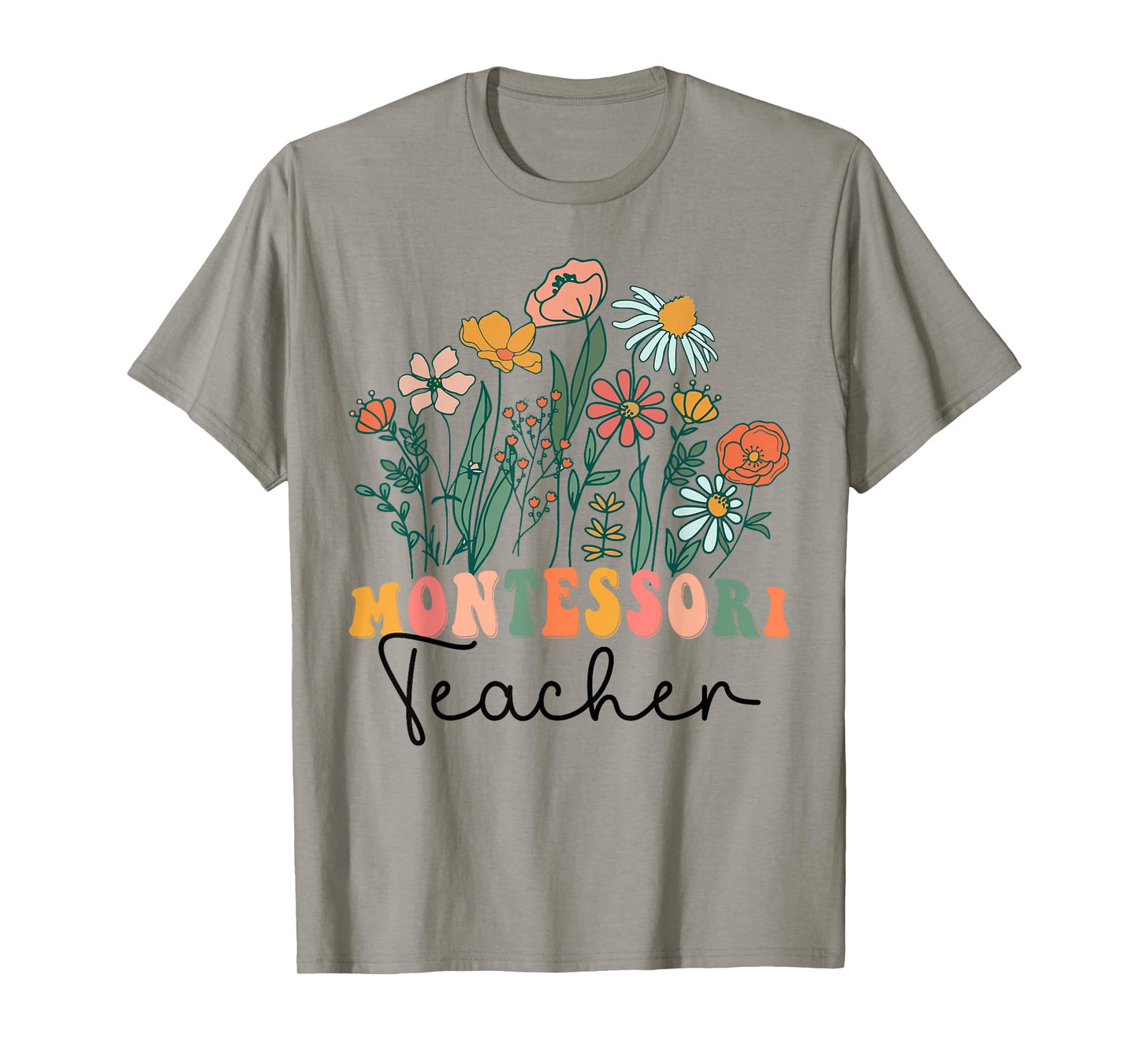 Groovy Wildflower Montessori Teacher Tees Men Women T-Shirt