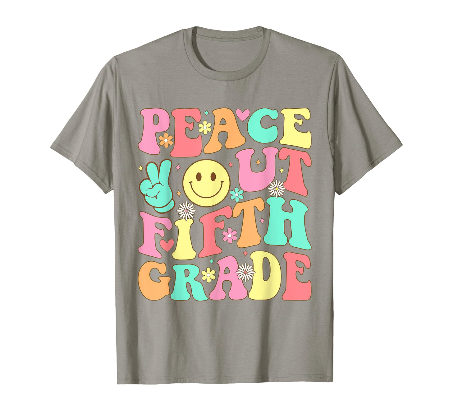 Peace Out Fifth Grade Groovy 5th Grade Last day of school T-Shirt