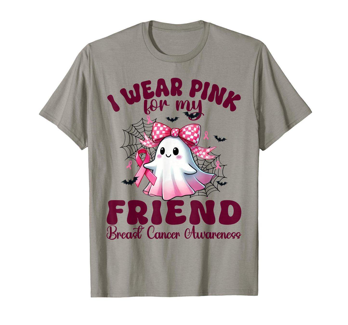 I Wear Pink for my Friend Breast Cancer Awareness halloween T-Shirt
