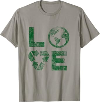 Liebe Earth Day 90s Vintage Recycled Children or Teachers T-Shirt