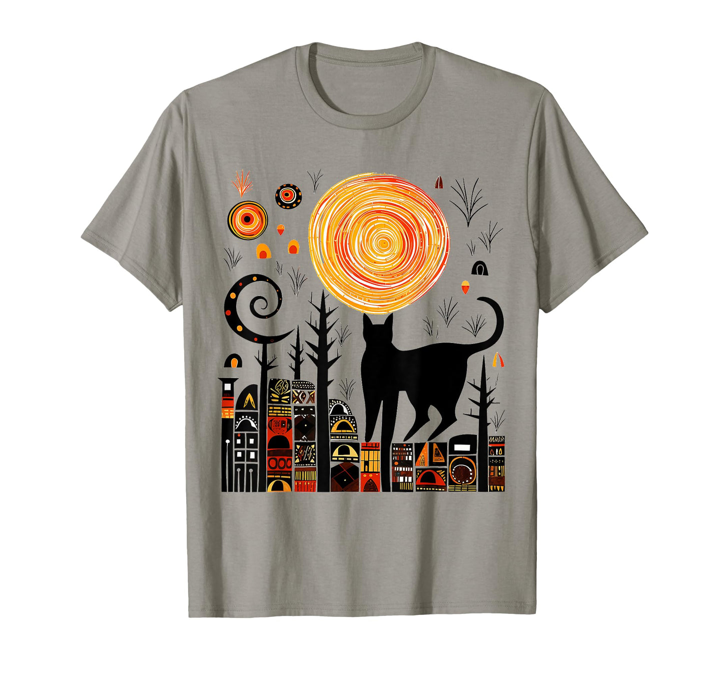 Nature Geometric Cat Art Abstract Polygon Graphic Nature T-Shirt for Men Women Kids