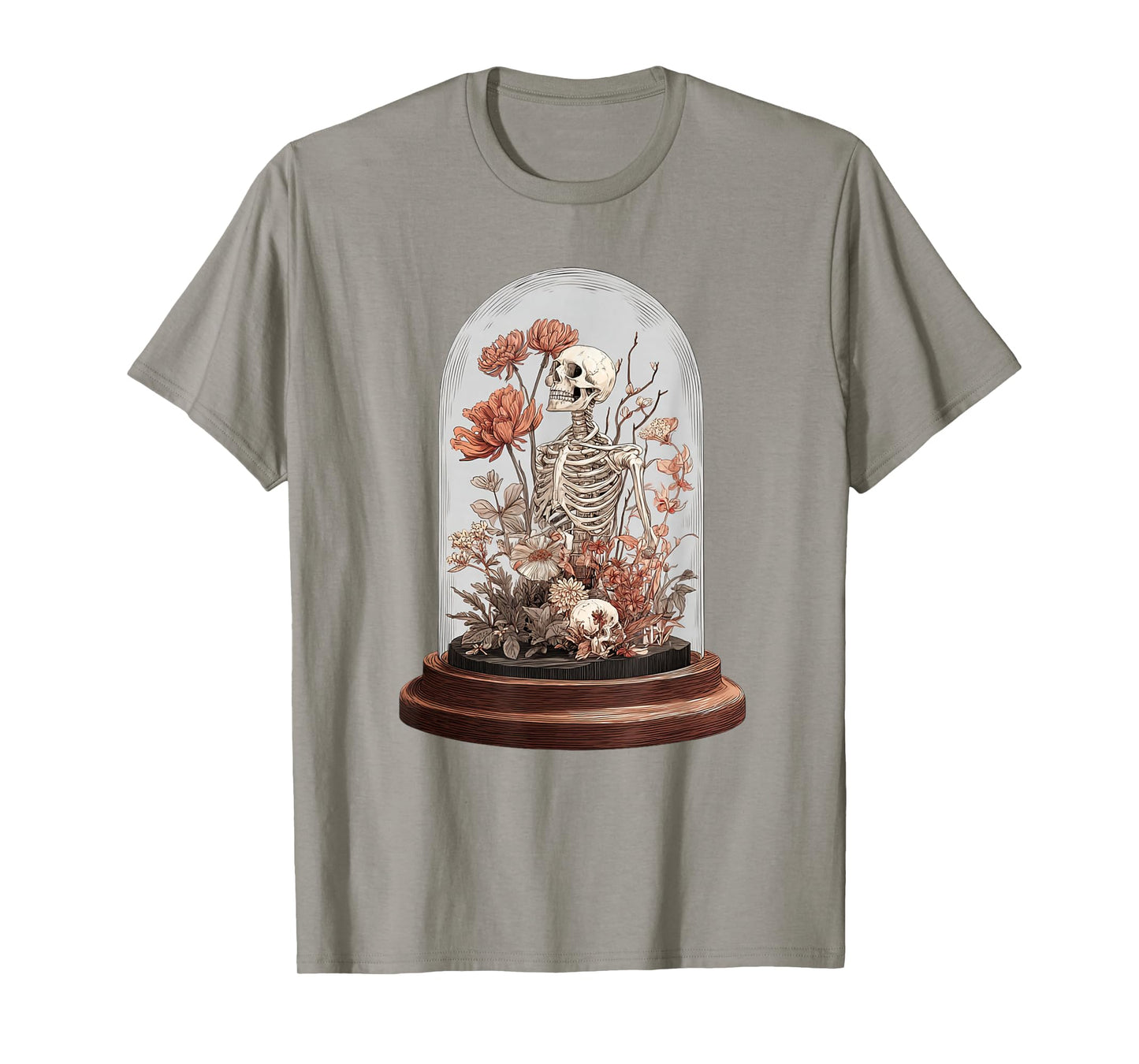 Victorian Gothic Skeleton Floral Terrarium T-Shirt