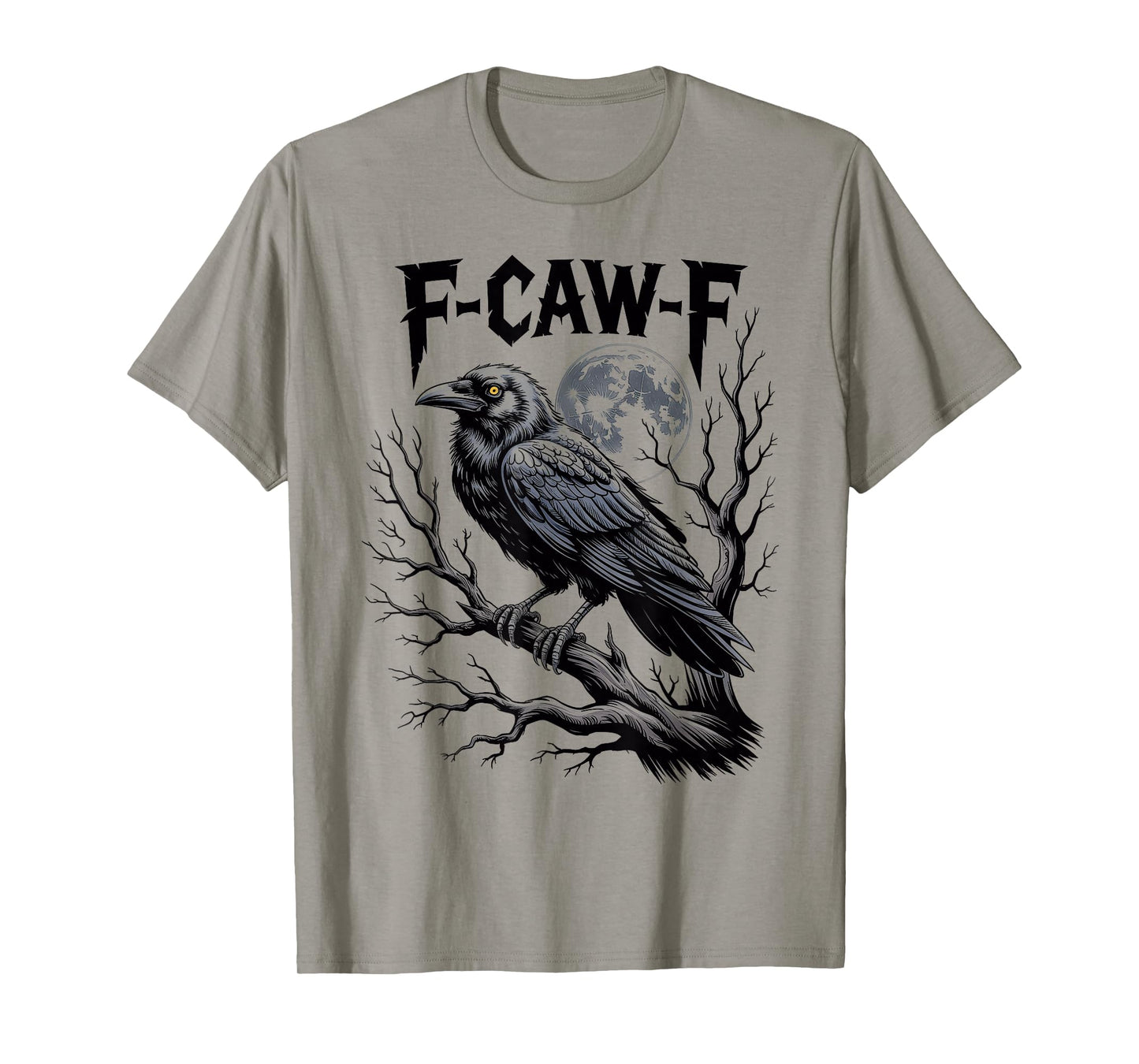 Black Crow F-Caw-F Black Bird Moon T-Shirt