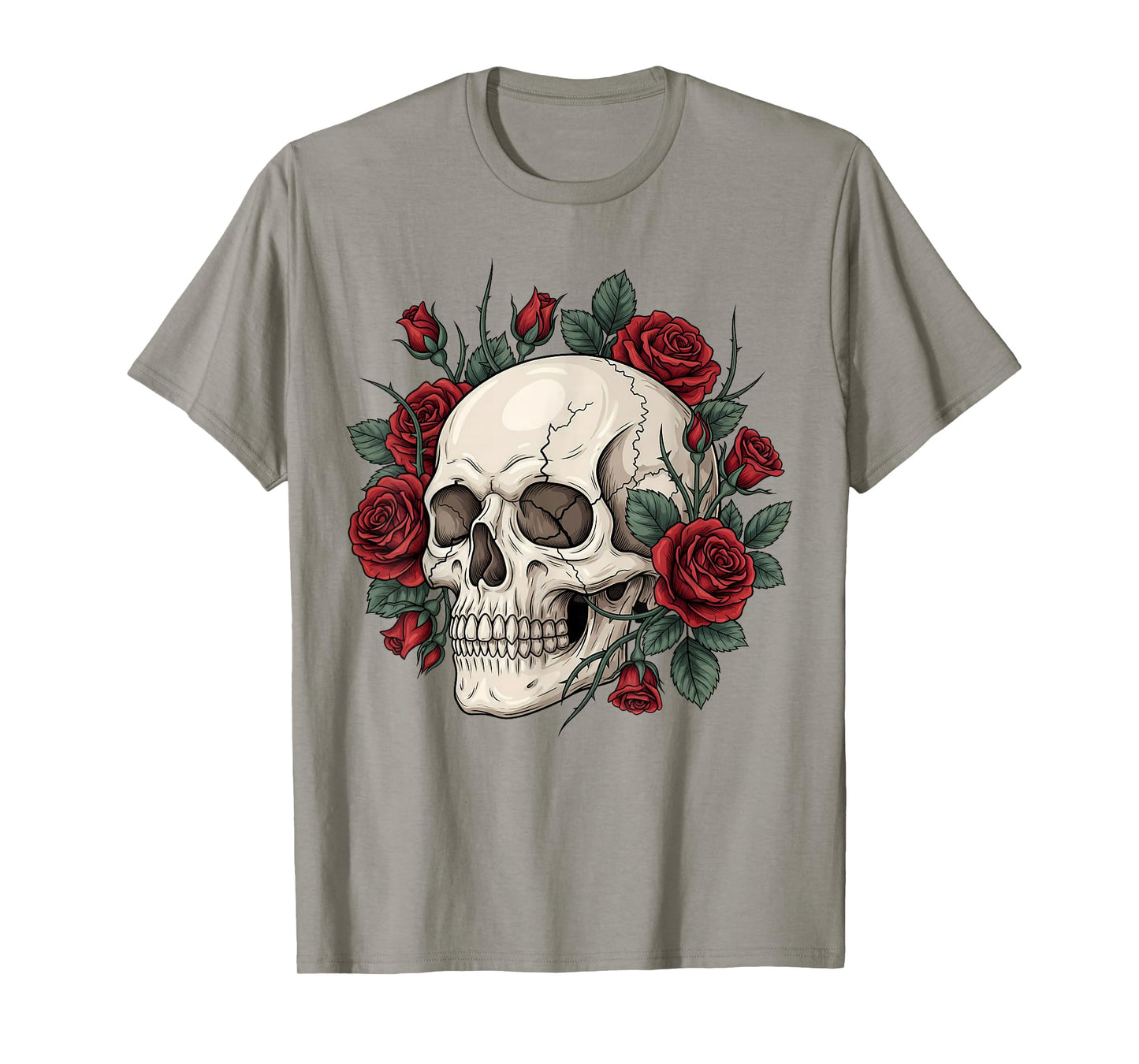 Rose Skeleton Skull Flower Gothic Halloween Costume Floral T-Shirt