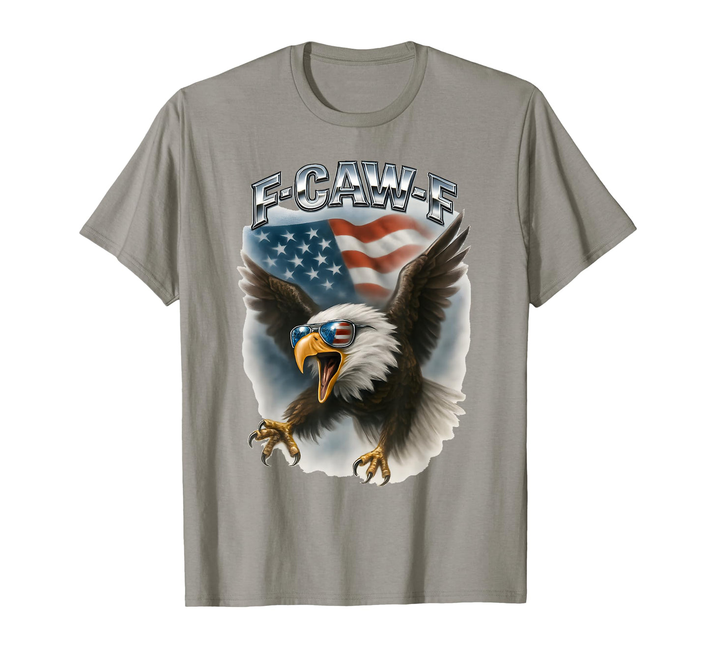 F-Caw-F Eagle American Flag Patriotic Freedom FCAWF Meme T-Shirt