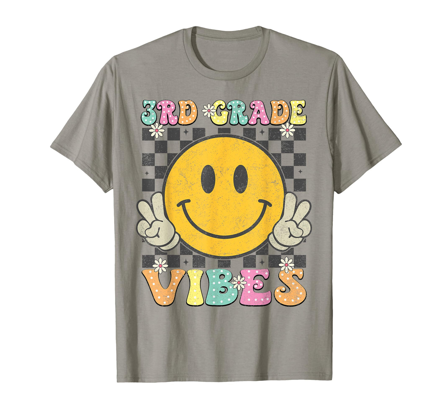 Girls 3rd Grade Vibes Smile Face Back to School Third grade T-Shirt