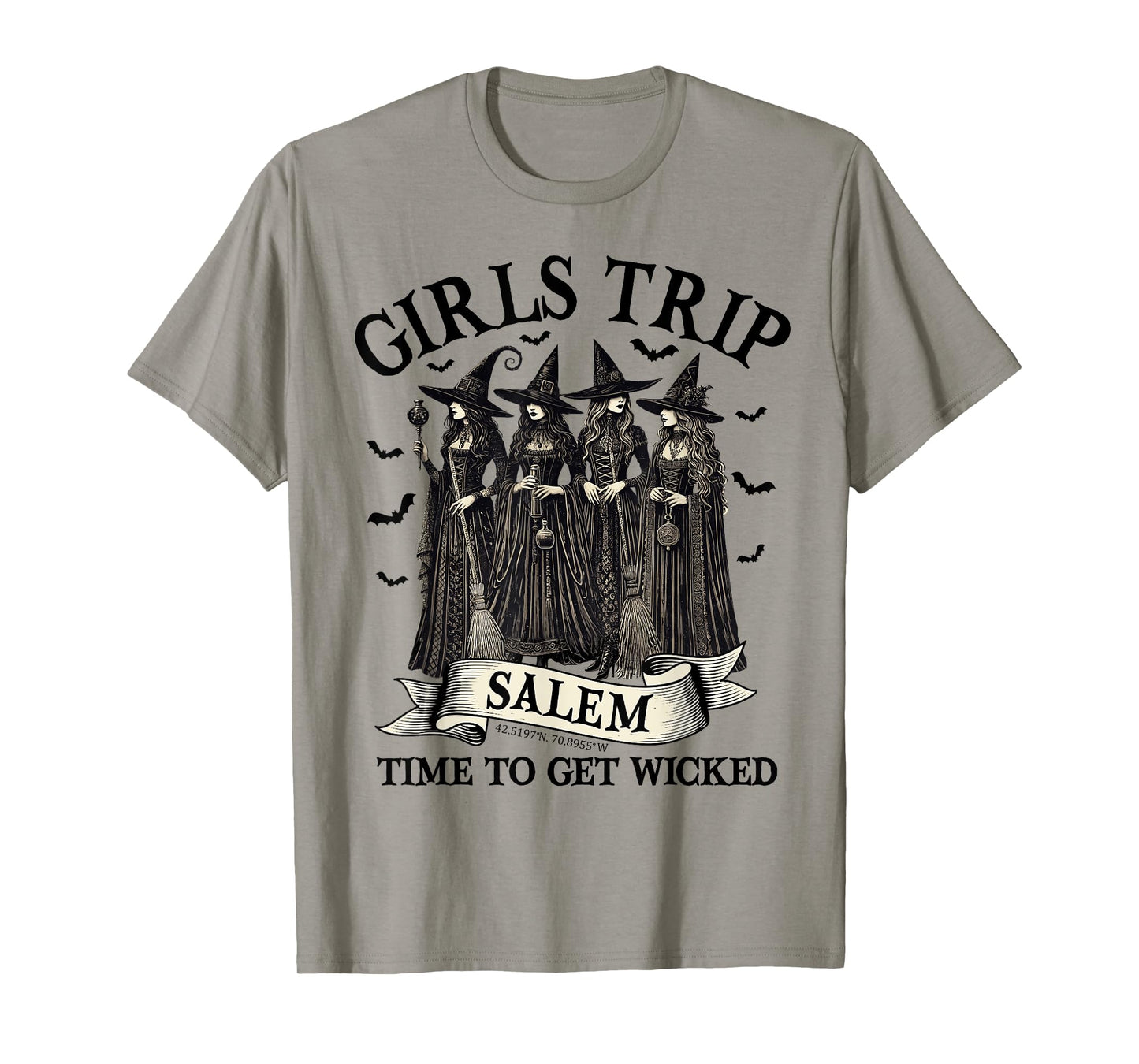 Girls Trip Salem Time to Get Wicked Witchy Witches Halloween T-Shirt